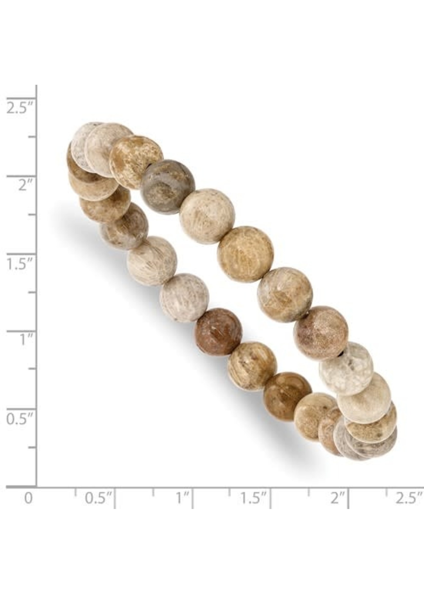 Chisel 8mm Chrysanthemum Agate Beaded Stretch Bracelet