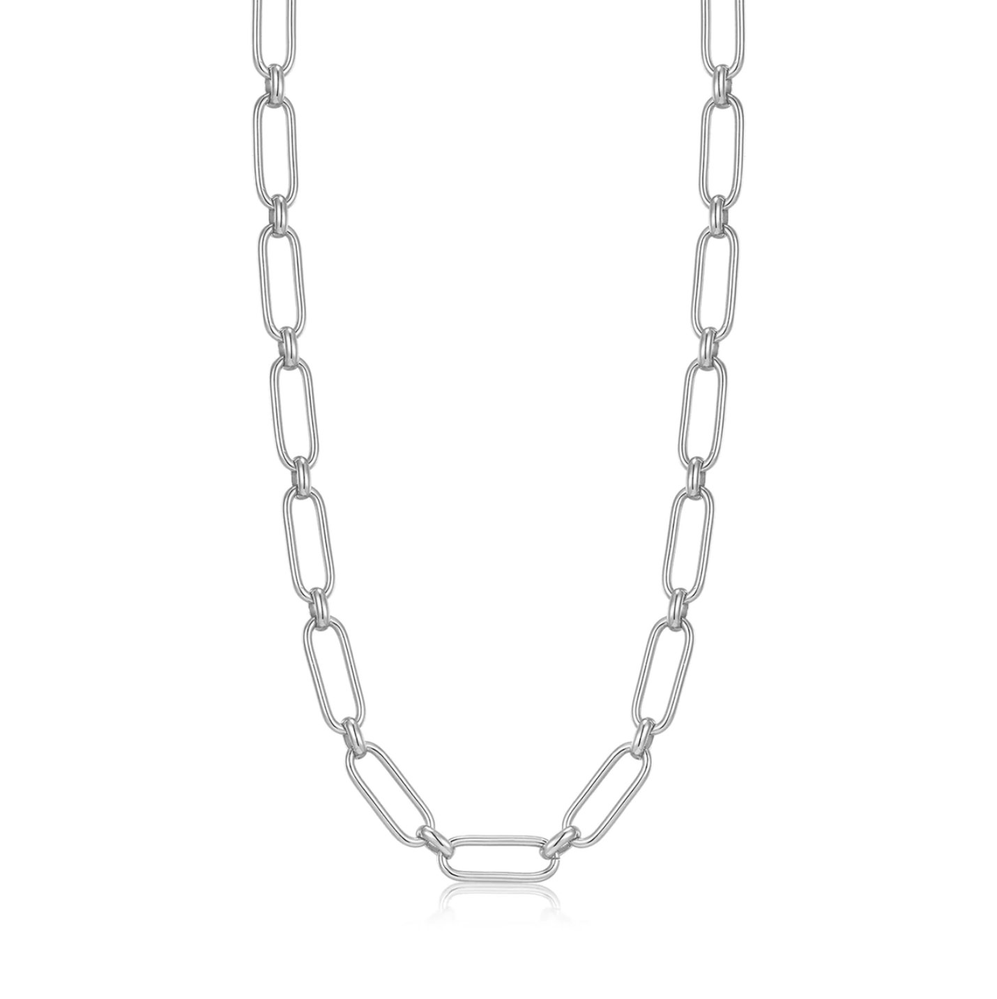 Silver Cable Connect Chunky Chain Necklace