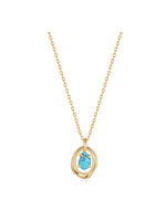 Ania Haie Gold Turquoise Wave Circle Pendant Necklace