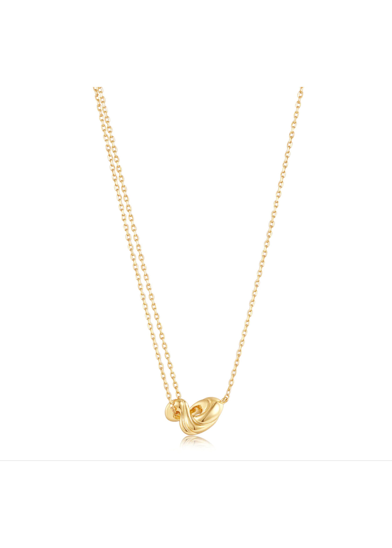 Ania Haie Gold Twisted Wave Mini Pendant Necklace