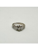 Vintage Style Three-stone Diamond Engagement Ring