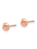14K Rose Gold Polished 4.5mm Button Post Earrings
