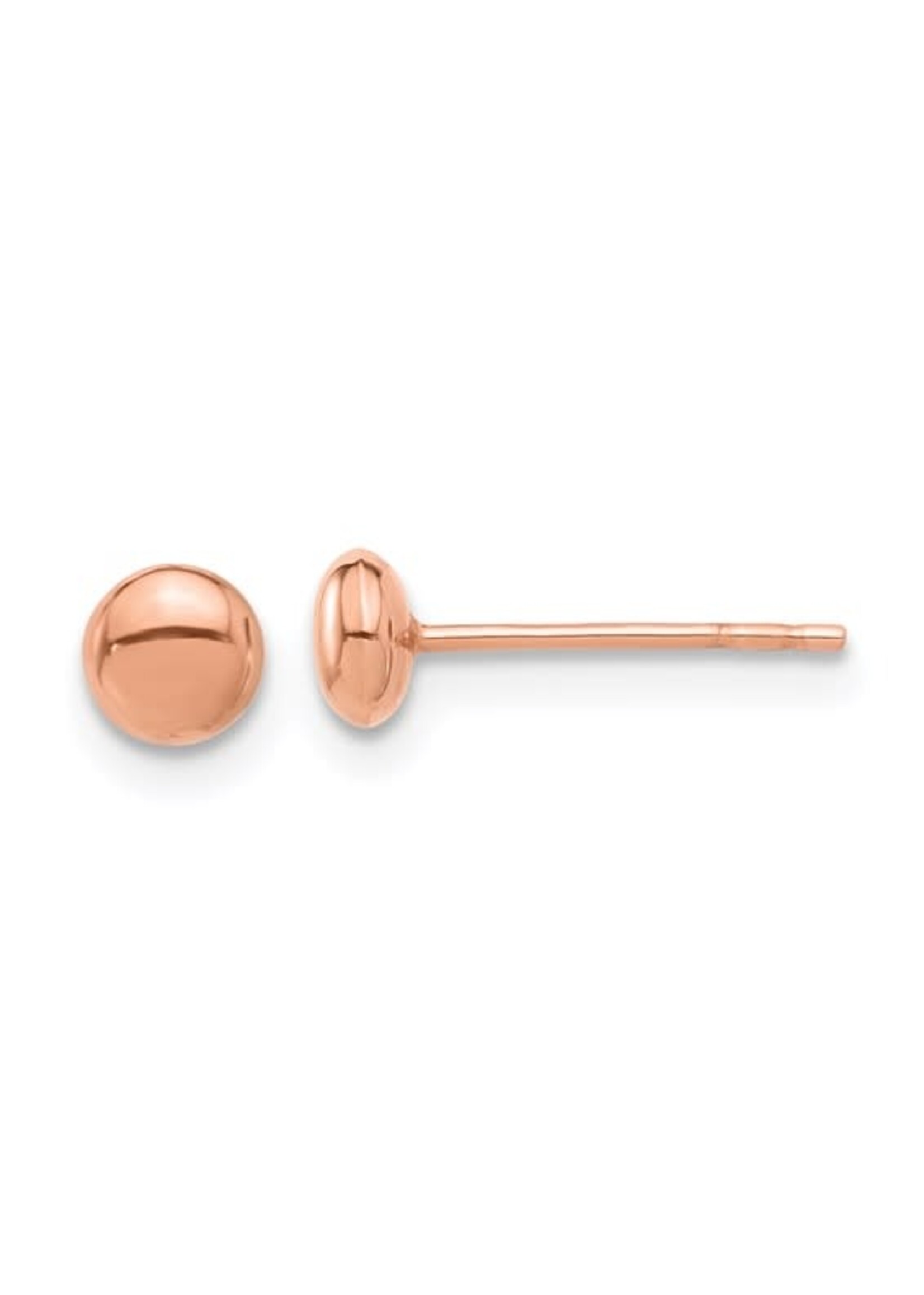14K Rose Gold Polished 4.5mm Button Post Earrings