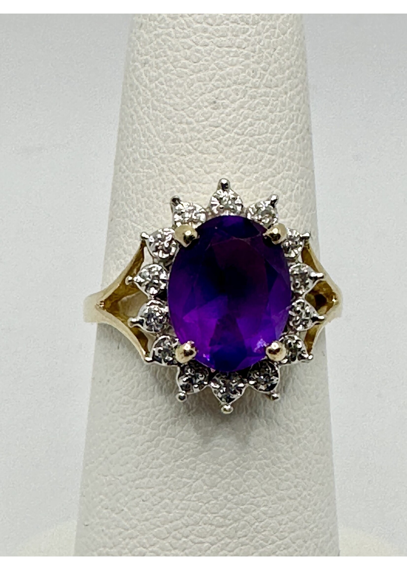 Amethyst & Diamond Ring