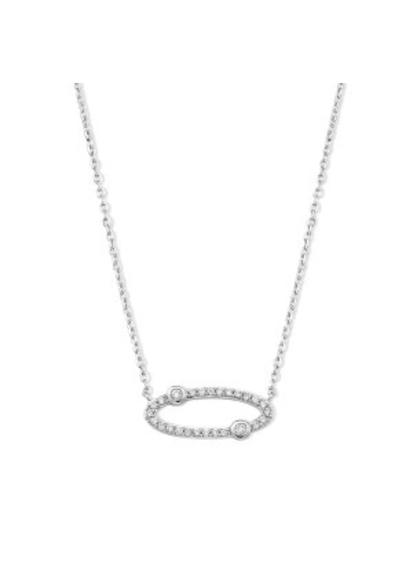 SAMUEL B. 14K OVAL SHAPE DIAMOND NECKLACE - DIAMOND - WHITE GOLD