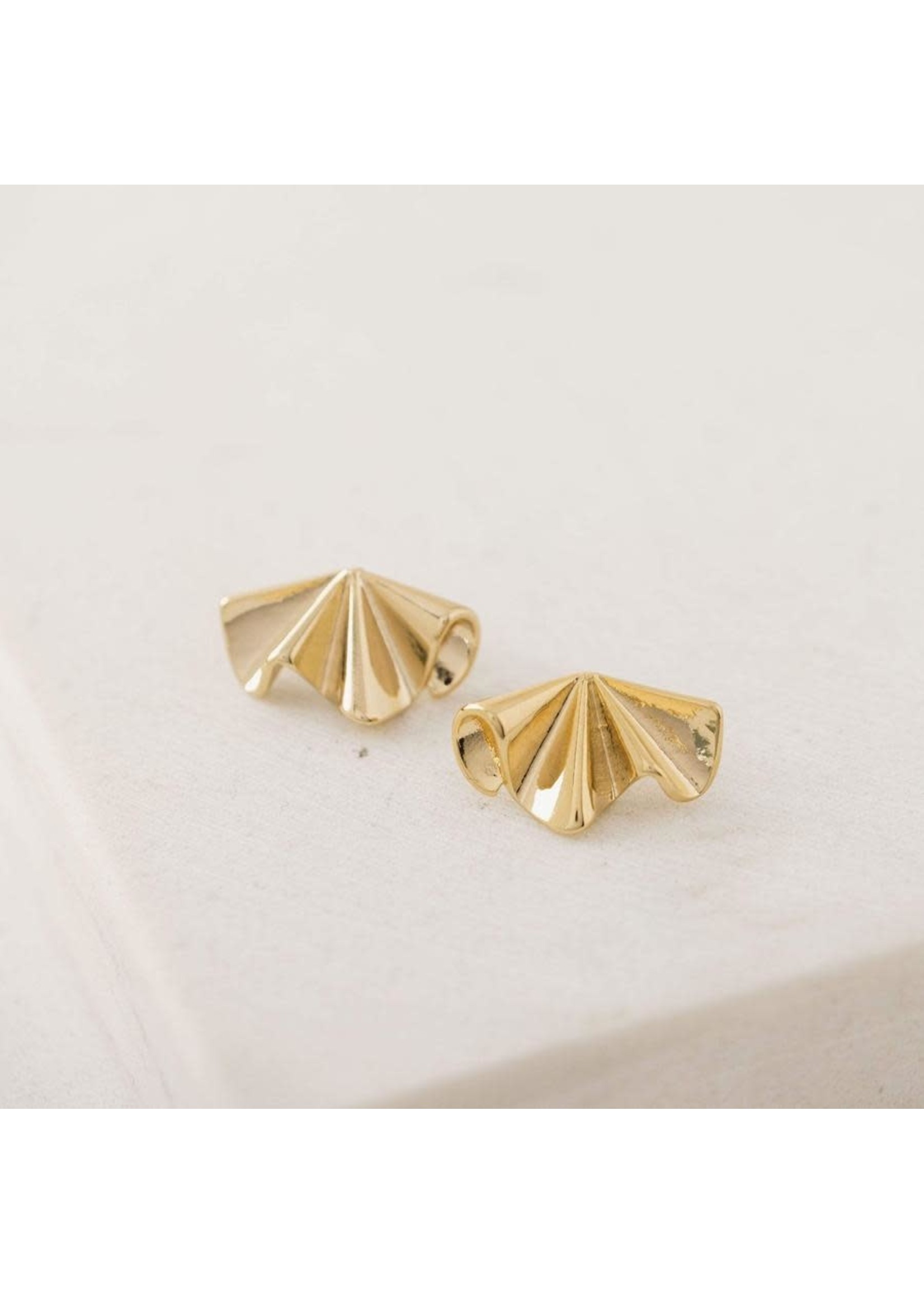 LOVER'S TEMPO CONTOUR STUD EARRING- GOLD