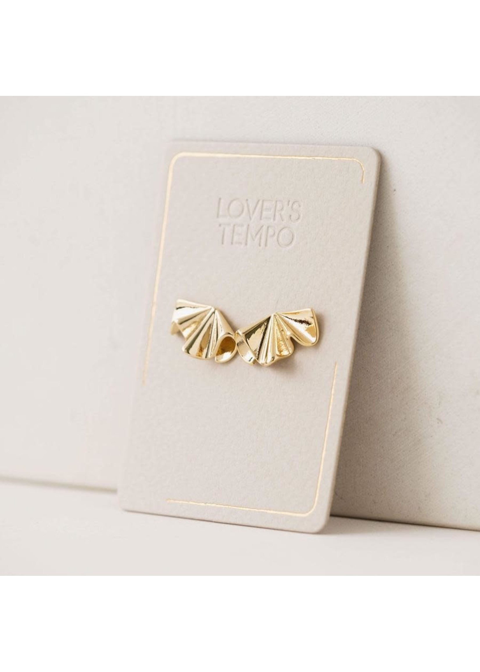 LOVER'S TEMPO CONTOUR STUD EARRING- GOLD