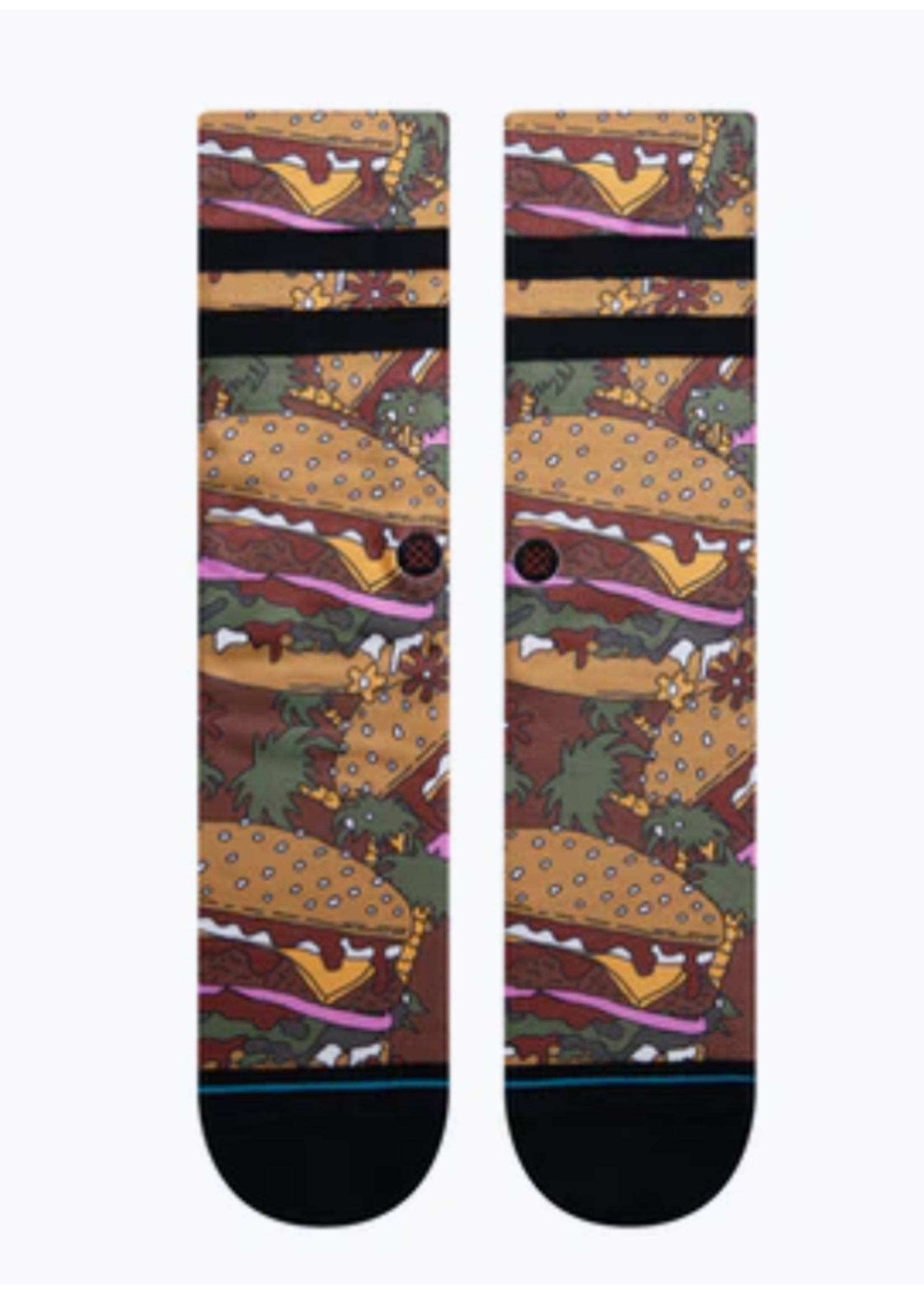 Instance - Timebomb Trading SNAKK- HAMBURGER PRINT SOCK