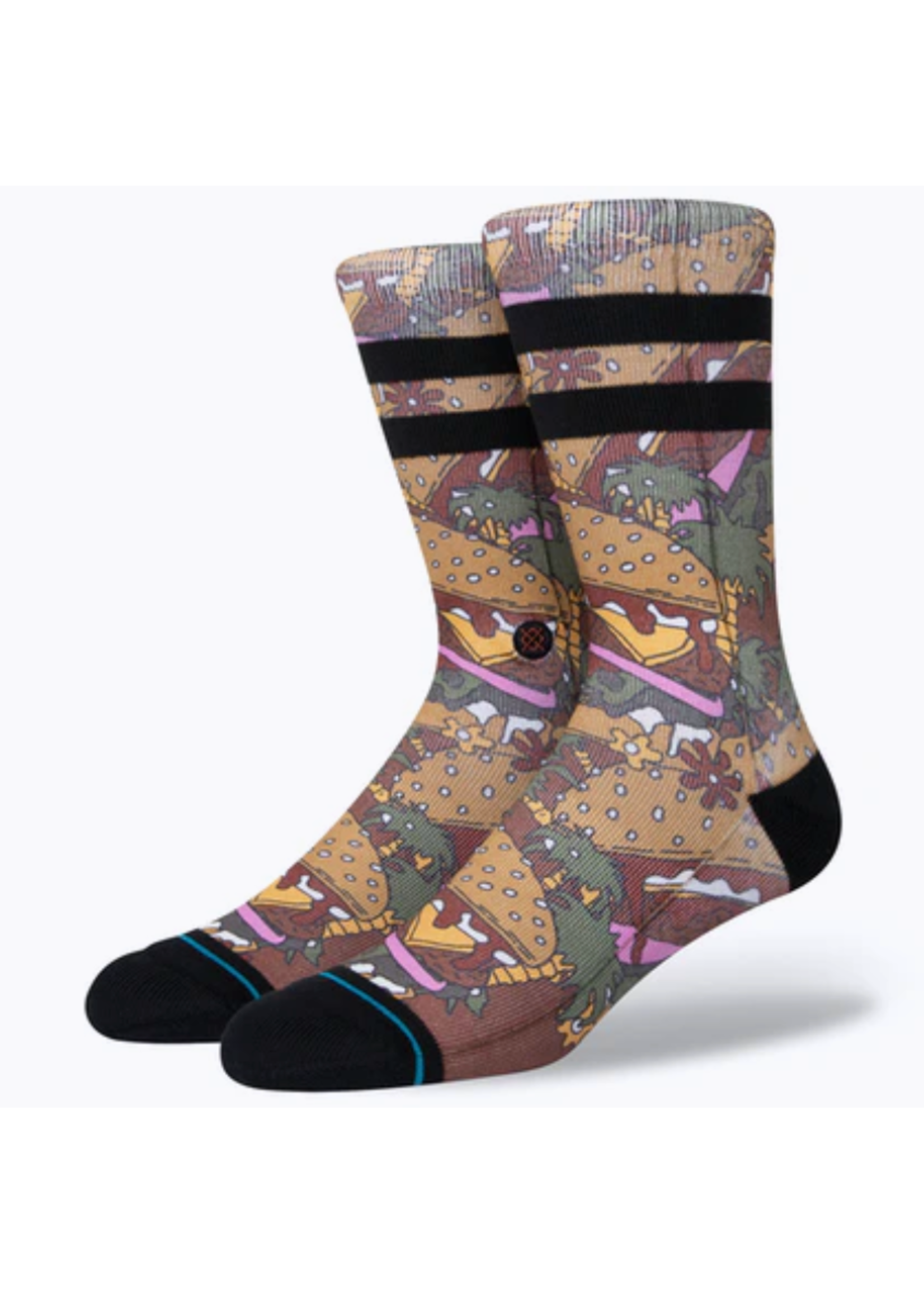 Stance SNAKK- HAMBURGER PRINT SOCK