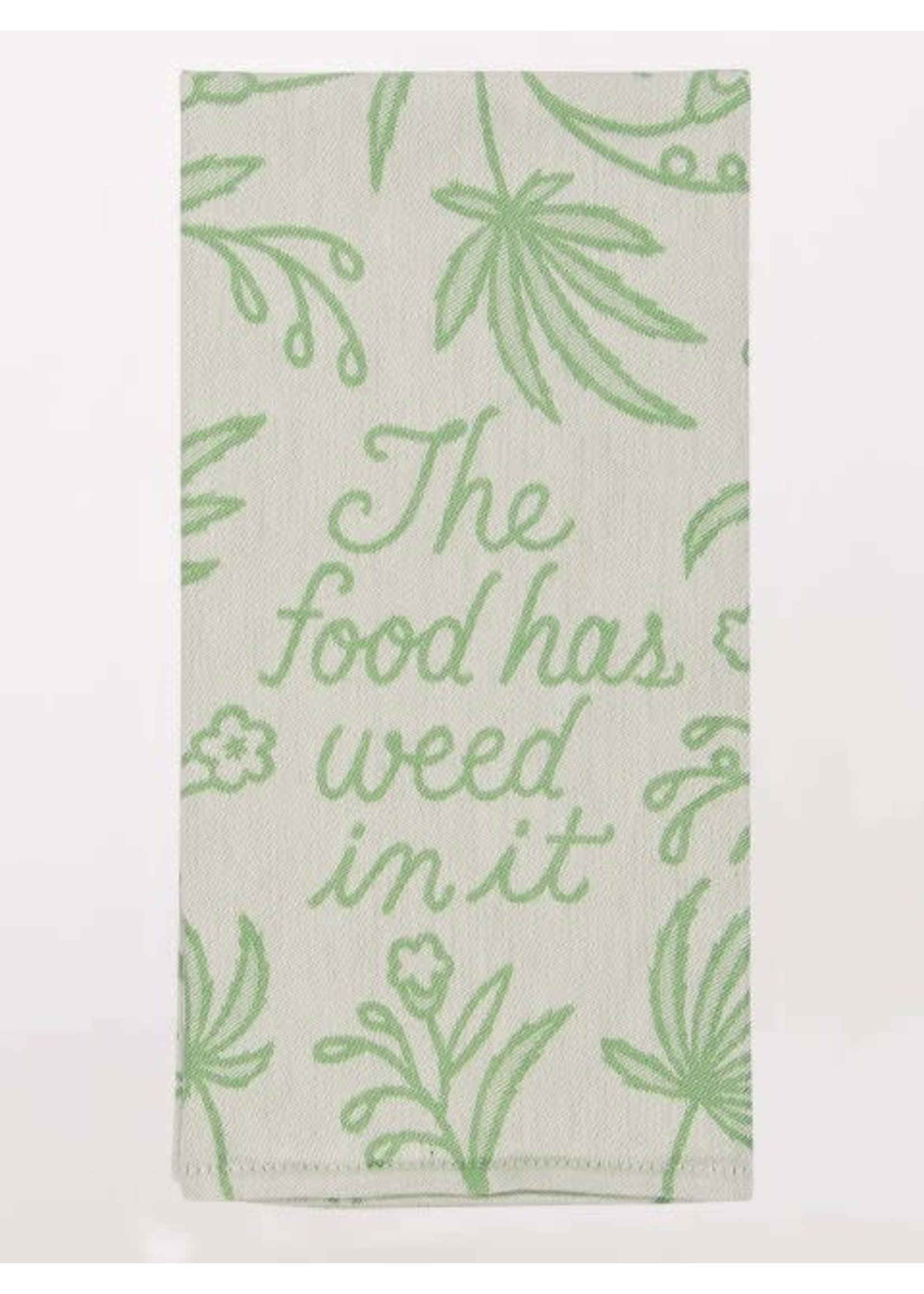 Blue Q FOOD HAS WEED IN IT DISH TOWEL