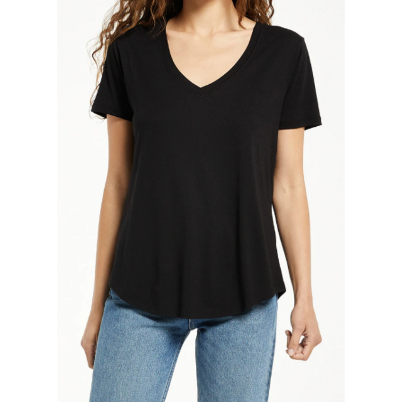 Z Supply Kasey Modal V-Neck Tee in Black