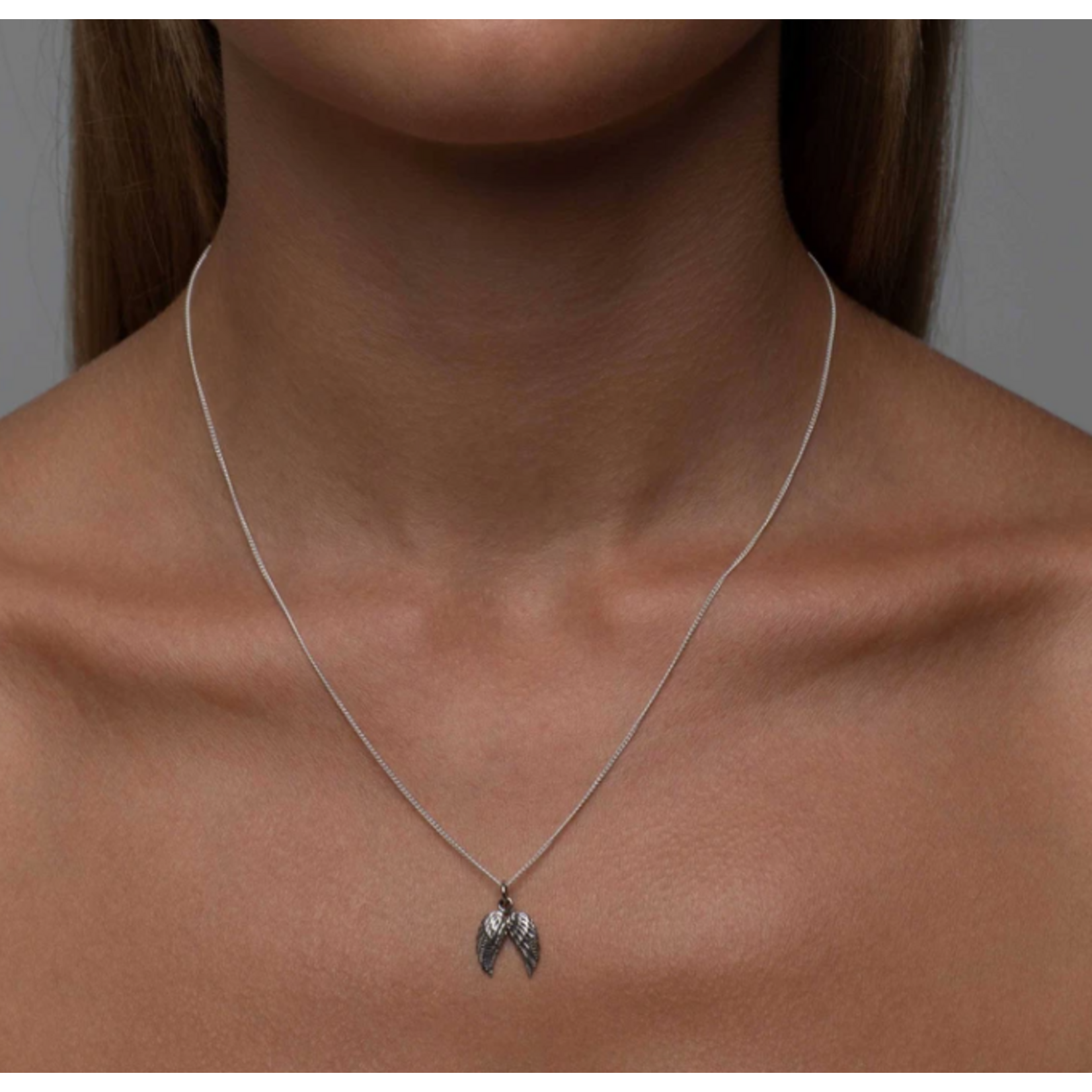 Mimi & Marge SMALL DOUBLE WING NECKLACE-STERLING SILVER