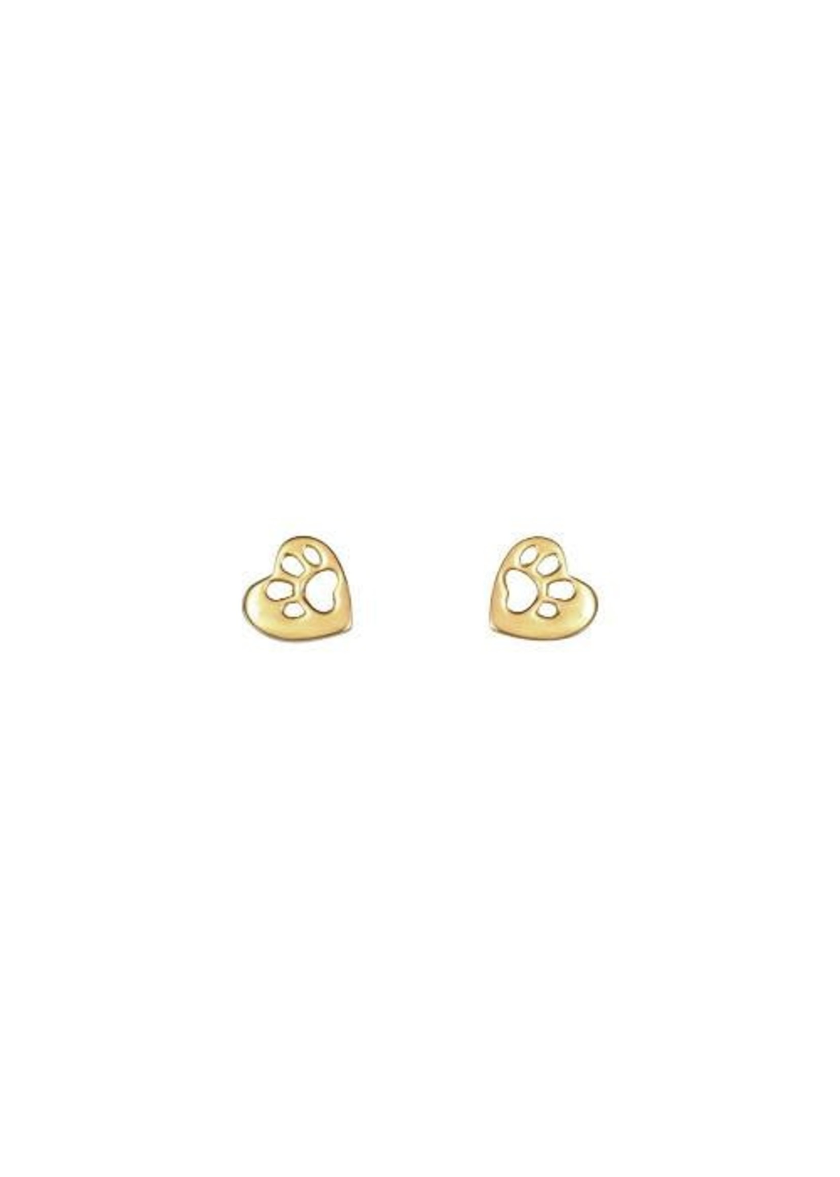 Mimi & Marge PAW PRINT STUD EARRING -14K GOLD VERMEILLE