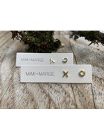 Mimi & Marge HANDMADE XO STUD EARRINGS- GOLD