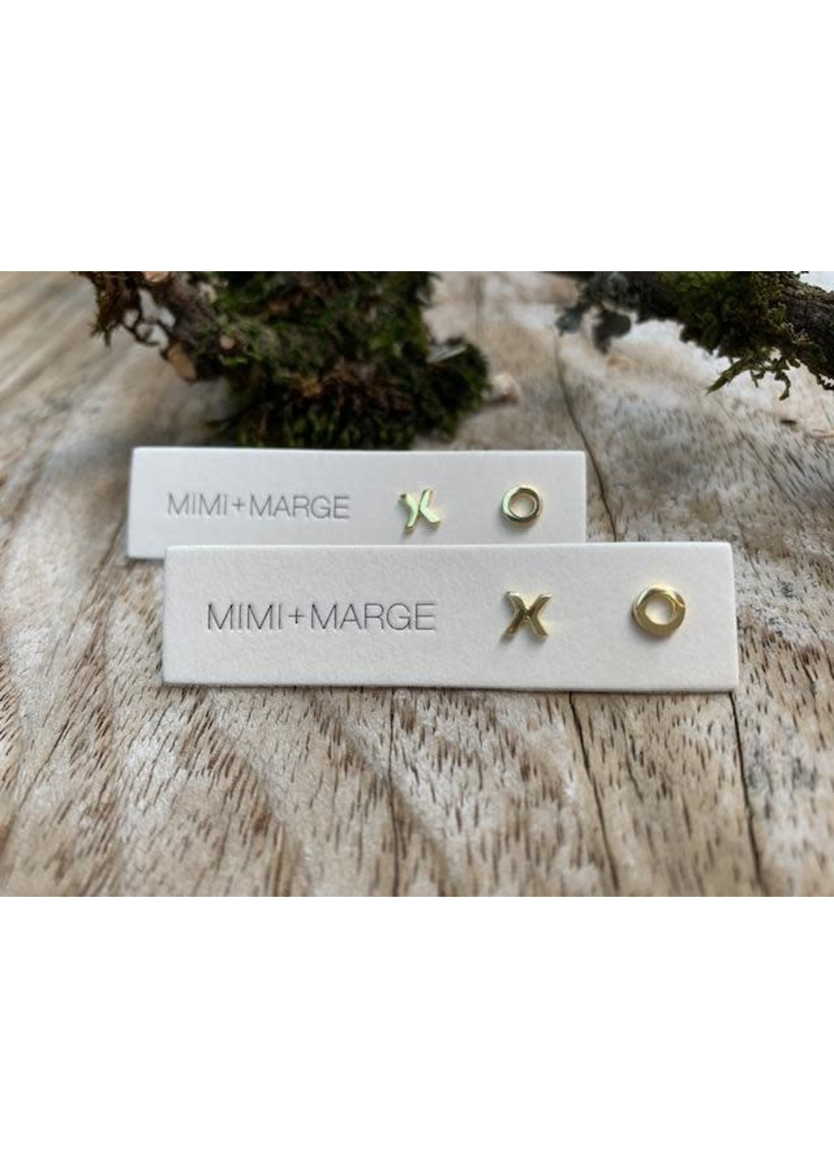 Mimi & Marge HANDMADE XO STUD EARRINGS- GOLD