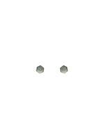 Mimi & Marge HEXAGON SHELL STUD-STERLING SILVER, MOTHER OF PEARL EARRINGS