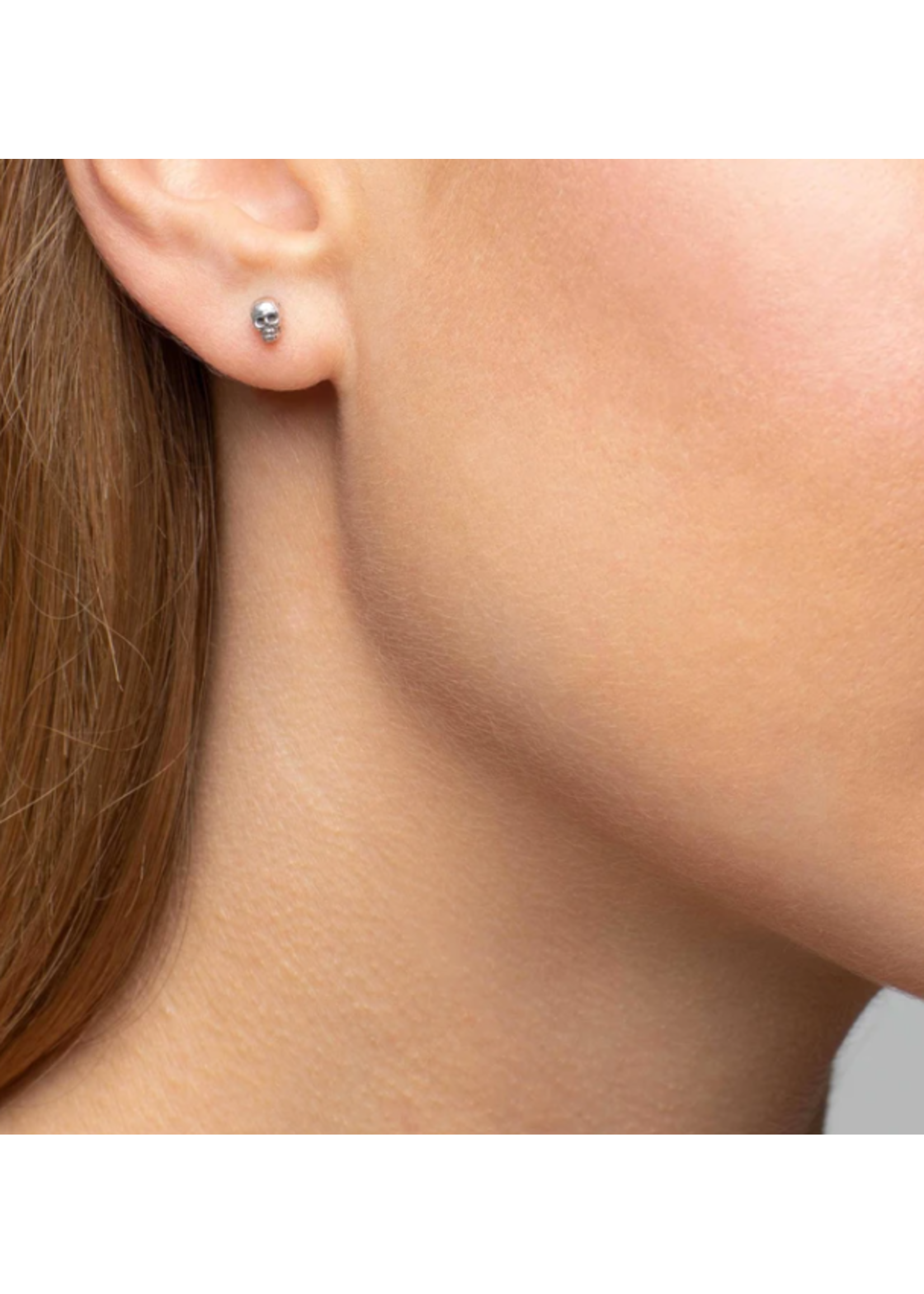 Mimi & Marge SKULL STUD XS EARRINGS- STERLING SILVER