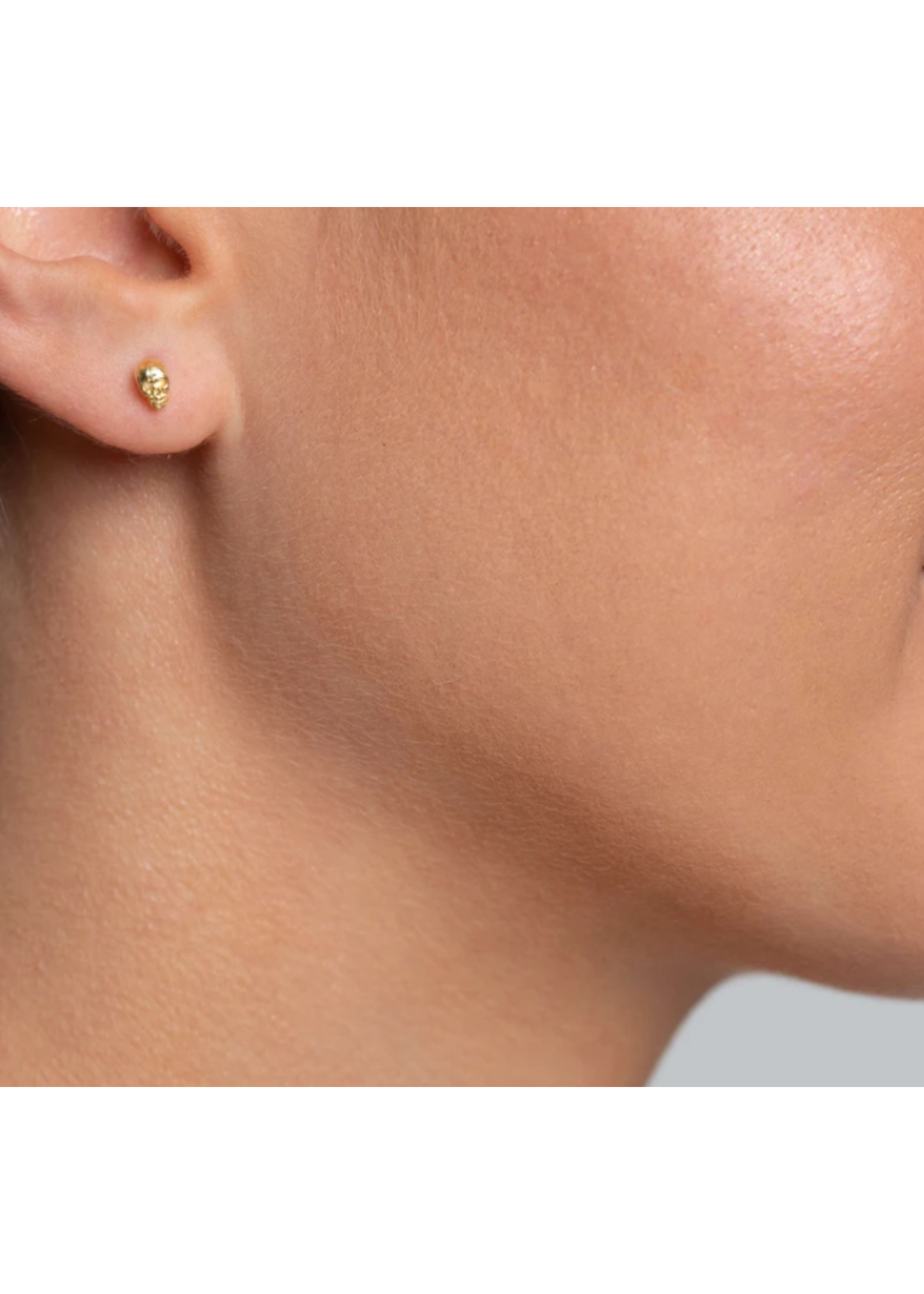 Mimi & Marge SKULL STUD XS EARRINGS- GOLD
