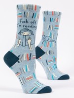 Blue Q FUCK OFF I'M READING CREW SOCKS