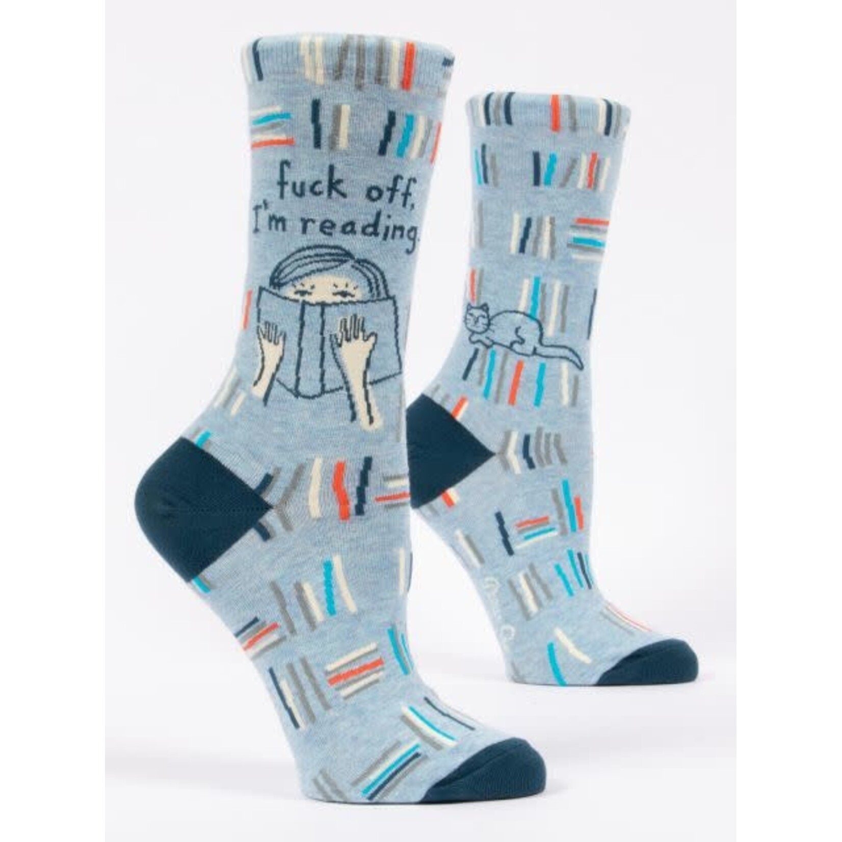 Blue Q Fuck Off I'm Reading - Crew Socks