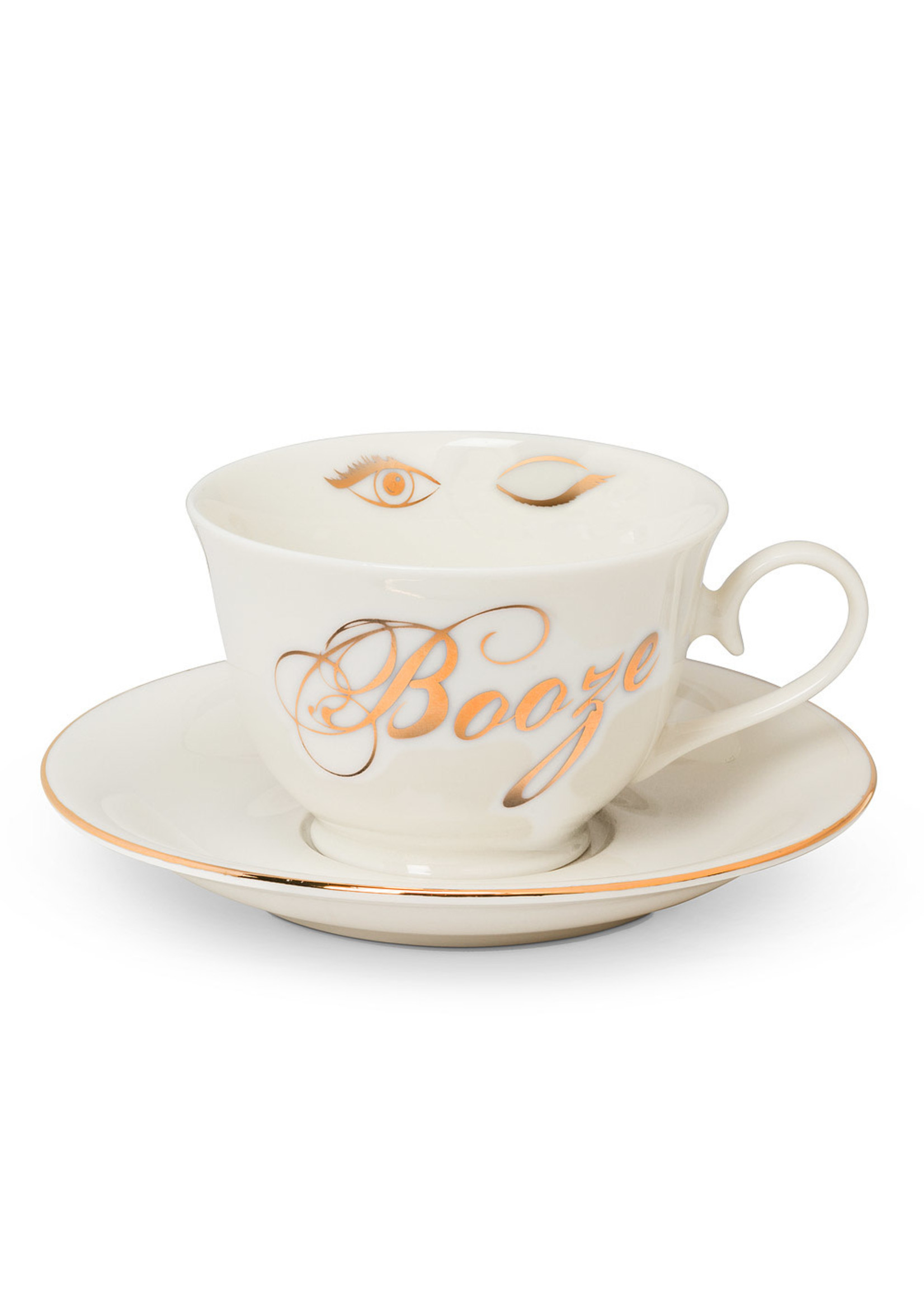 BOOZE CUP & SAUCER W/ EYES - 3"H (8OZ)