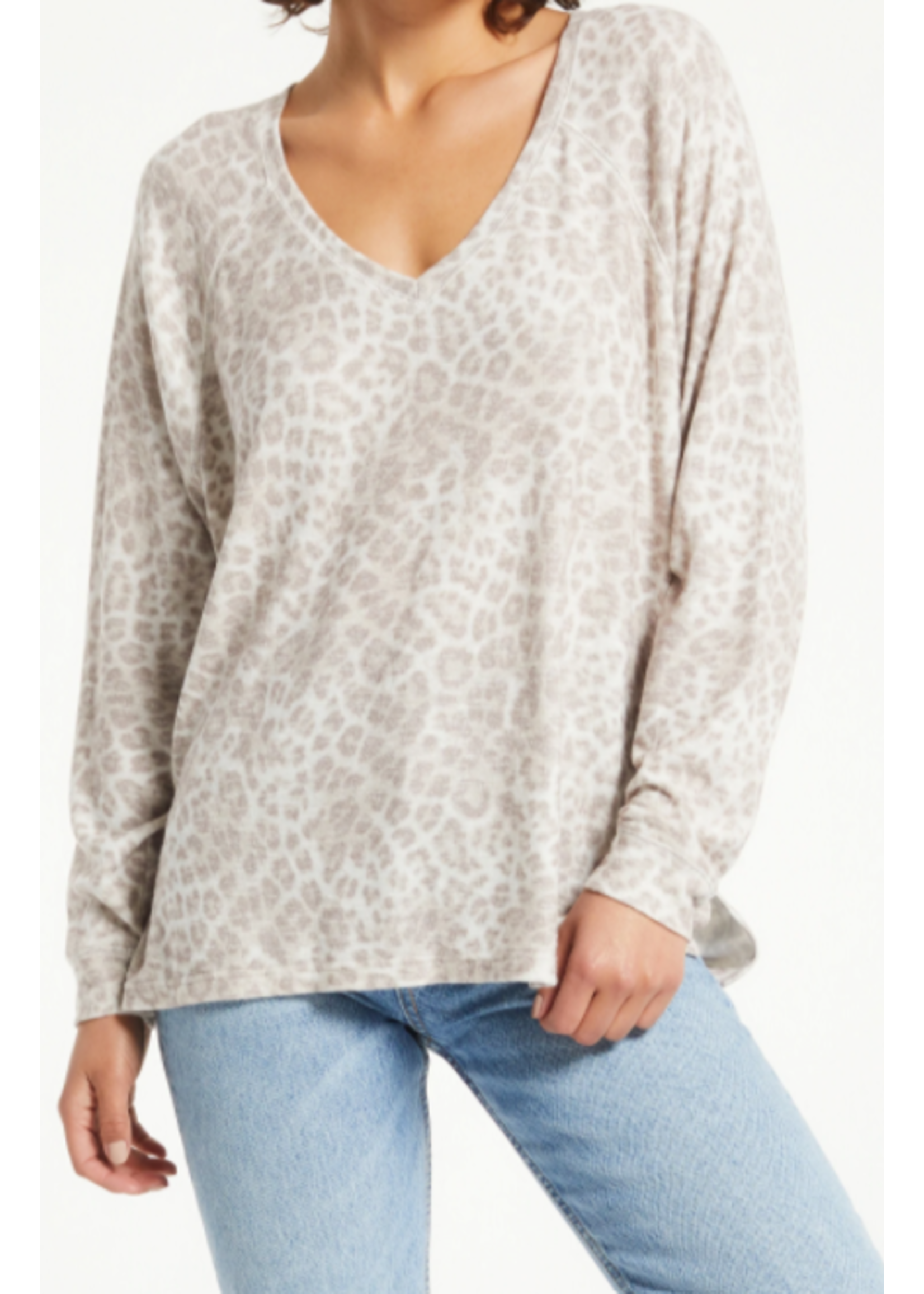 Z SUPPLY T SHIRTS LYNDELL LEOPARD SWEATER TOP