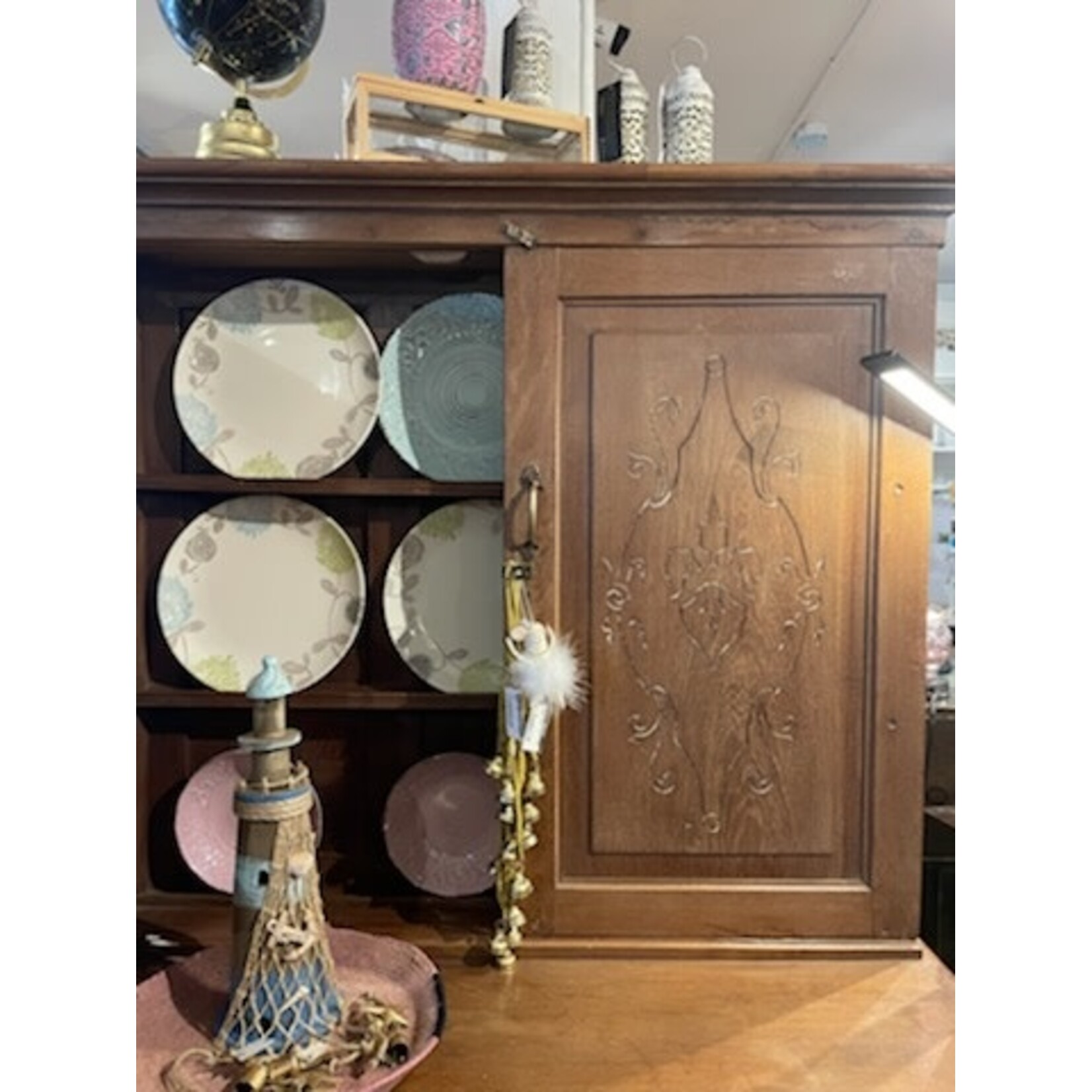 Floral Pattern Wooden Cabinet