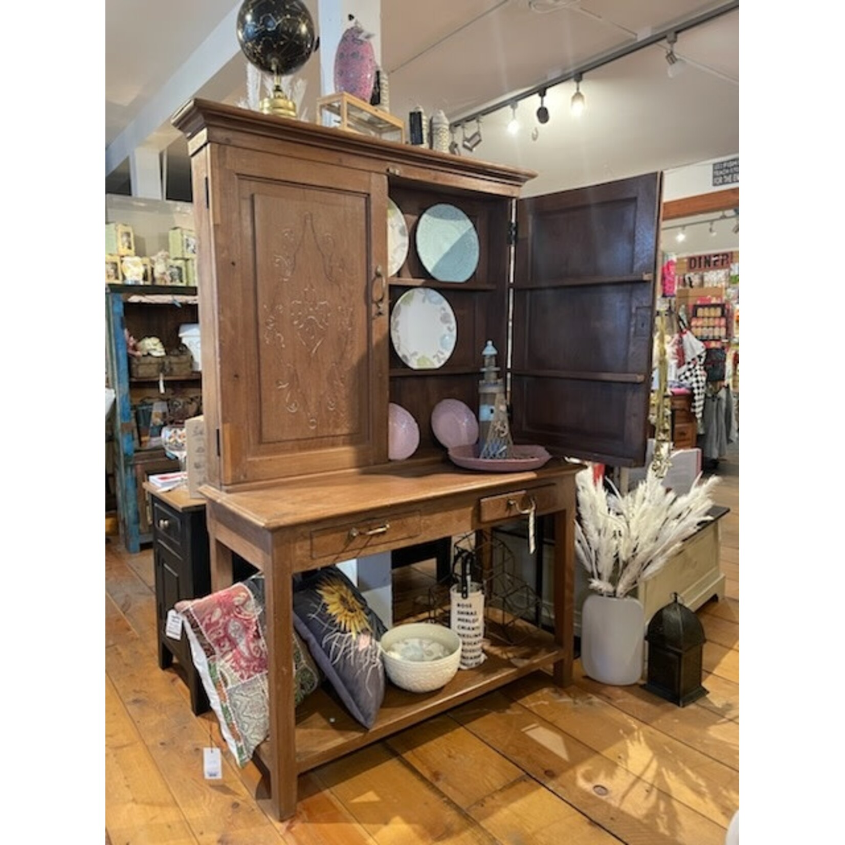 Floral Pattern Wooden Cabinet