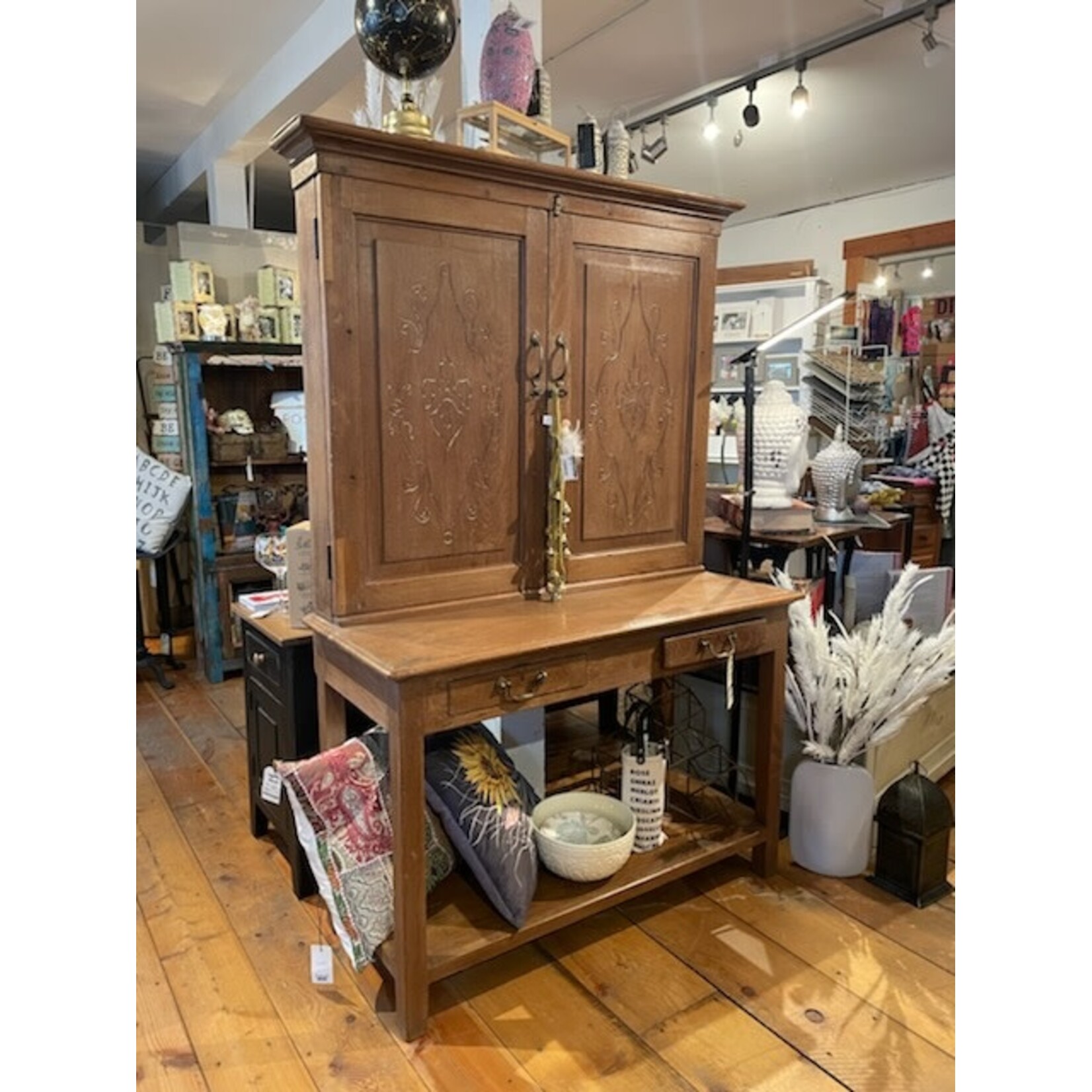Floral Pattern Wooden Cabinet
