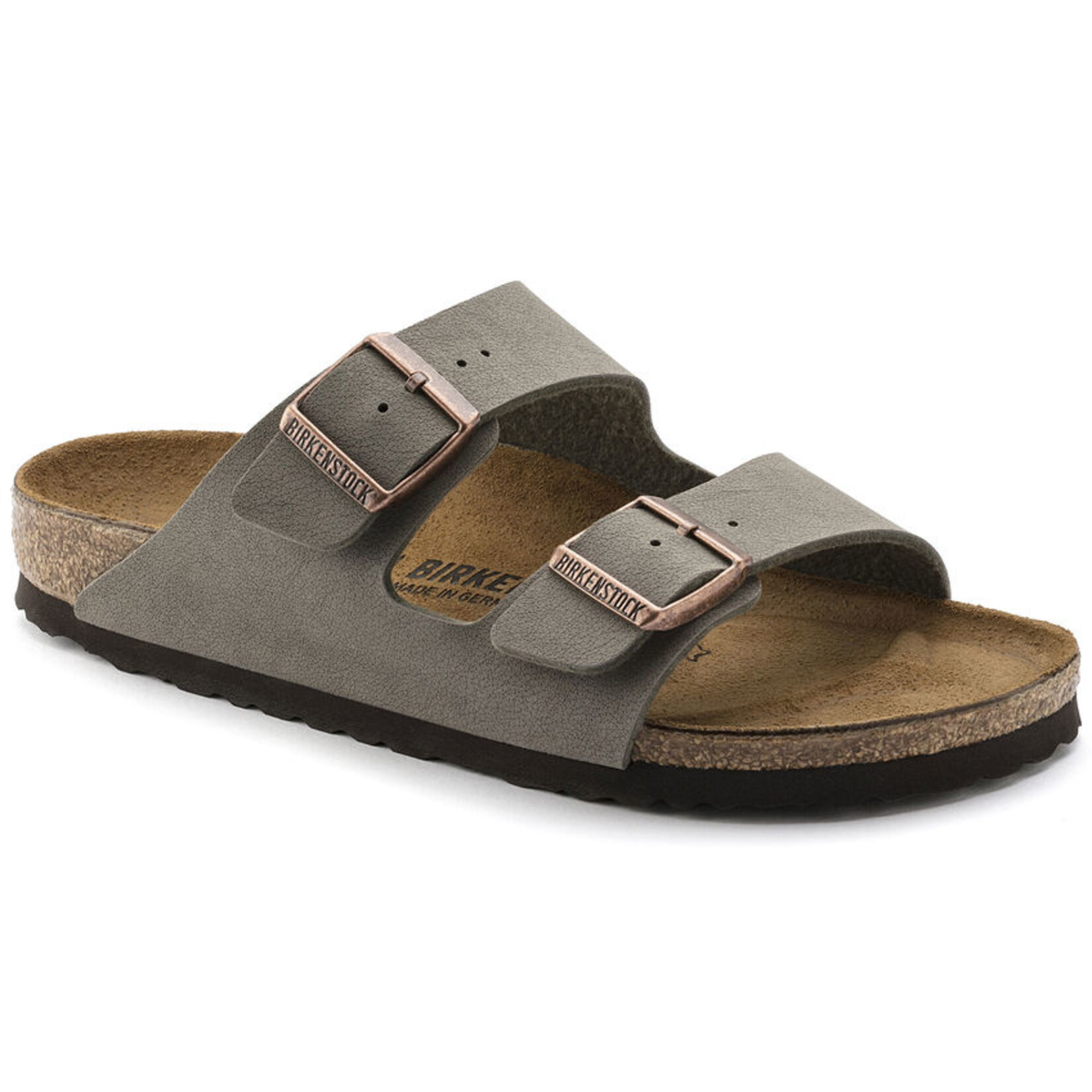 Birkenstock Arizona Soft Footbed Nubuck Stone Sandal