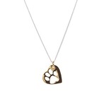 Mimi & Marge PAW PRINT NECKLACE- 14K GOLD VERMEIL- HELPS ANIMAL WELFARE