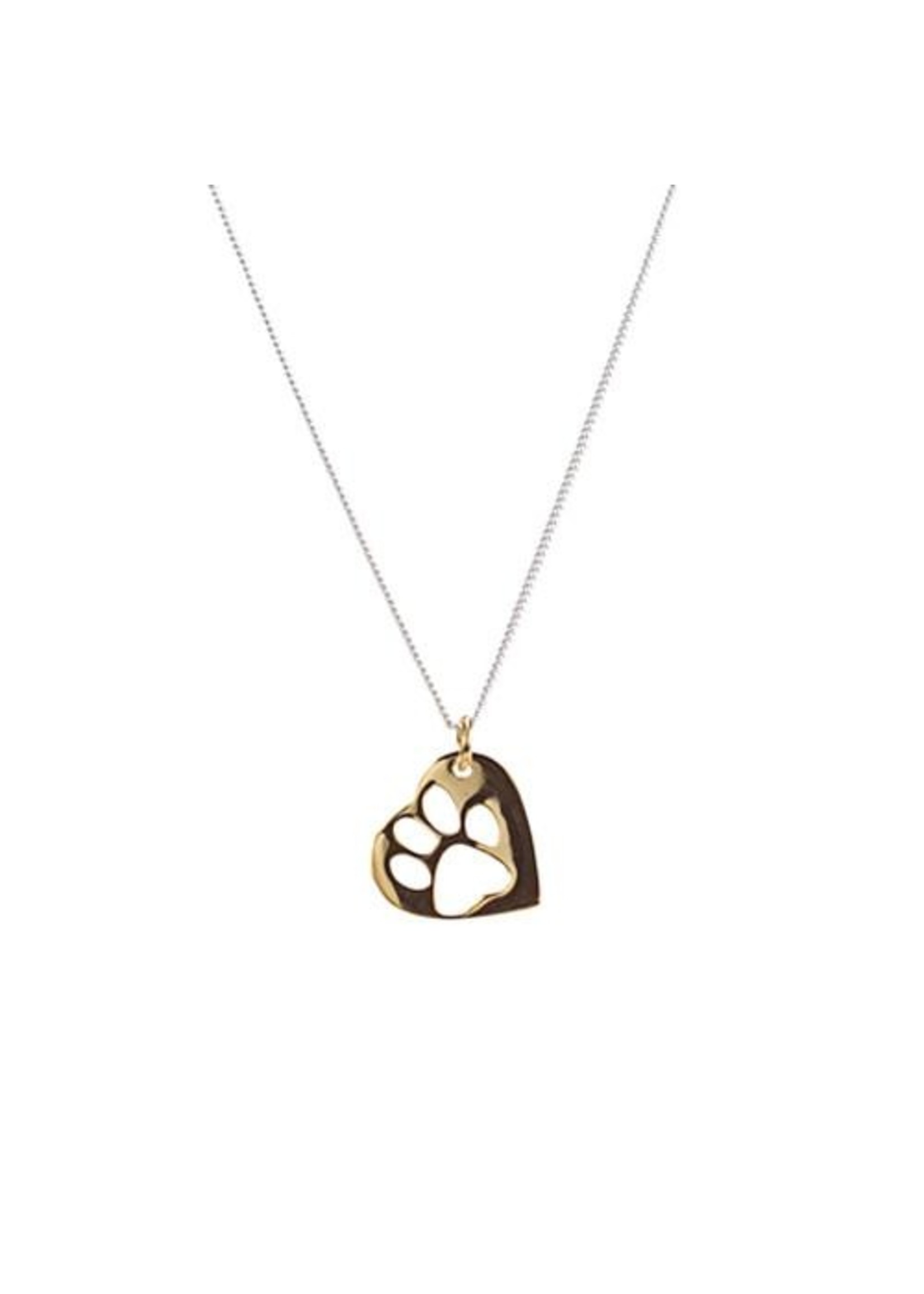 Mimi & Marge PAW PRINT NECKLACE- 14K GOLD VERMEILLE- HELPS ANIMAL WELFARE