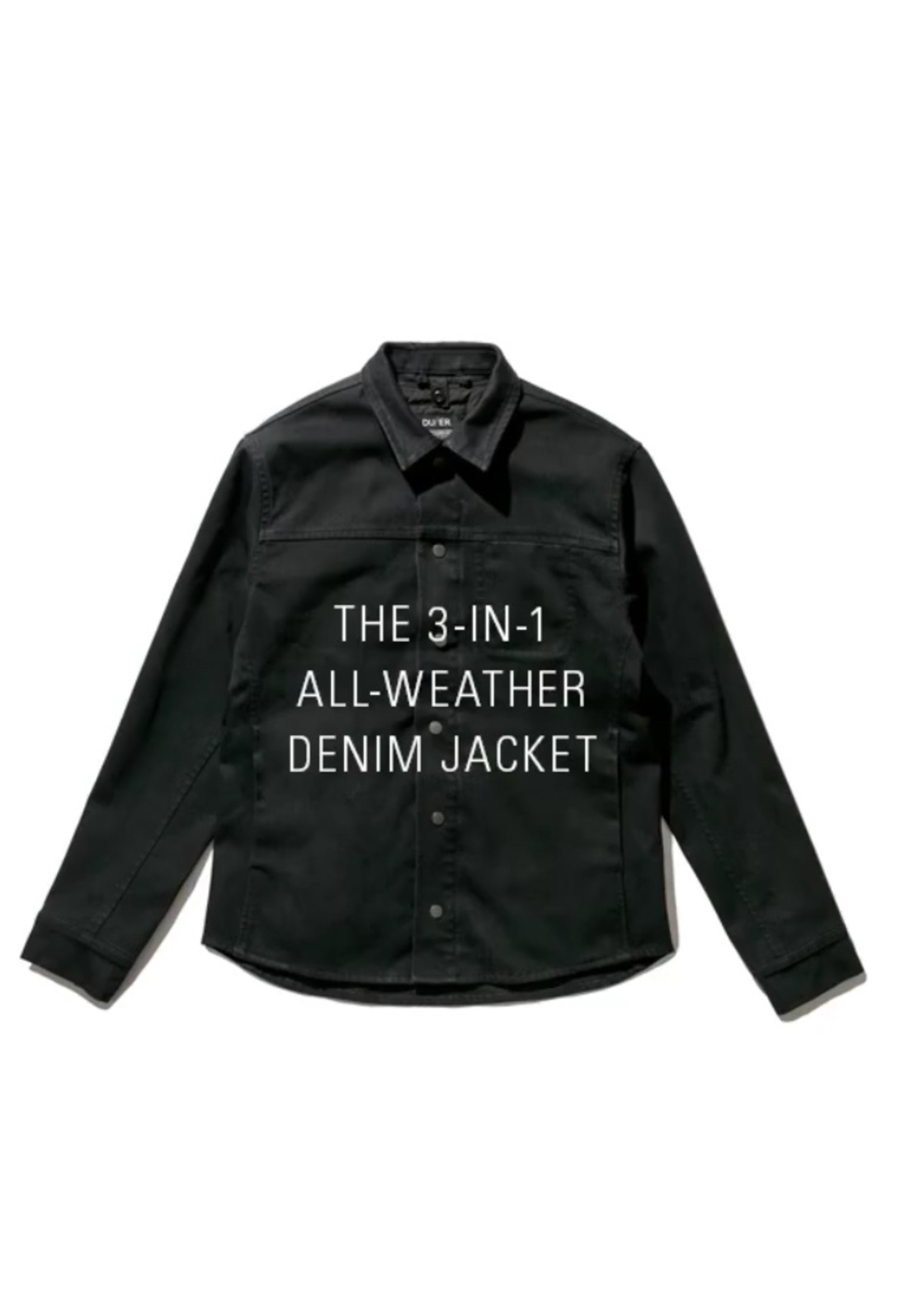 DUER/DISH ALL WEATHER DENIM JACKET- BLACK