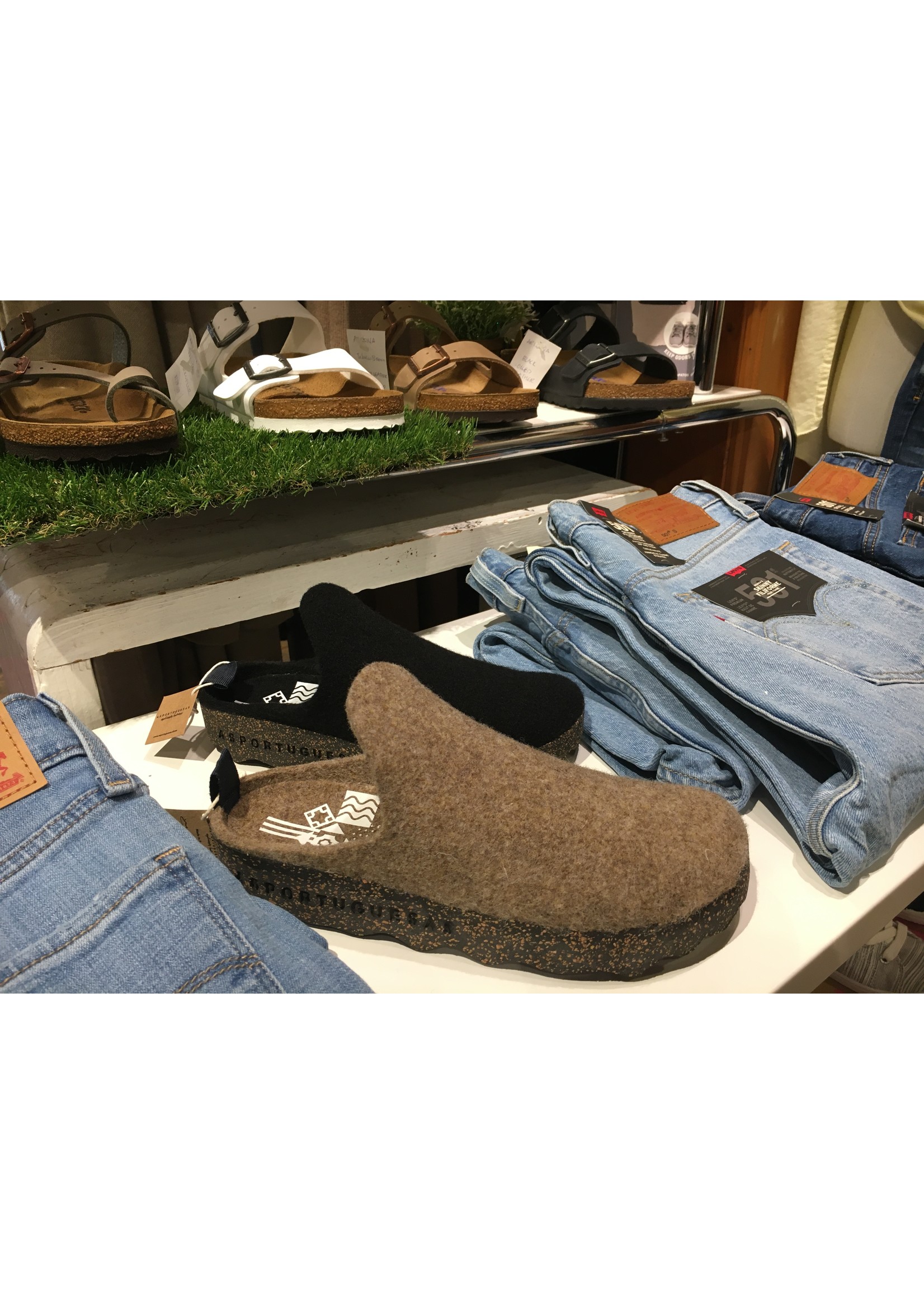 "COME' SUSTAINABLE SLIDE SHOE- WOOL & CORK