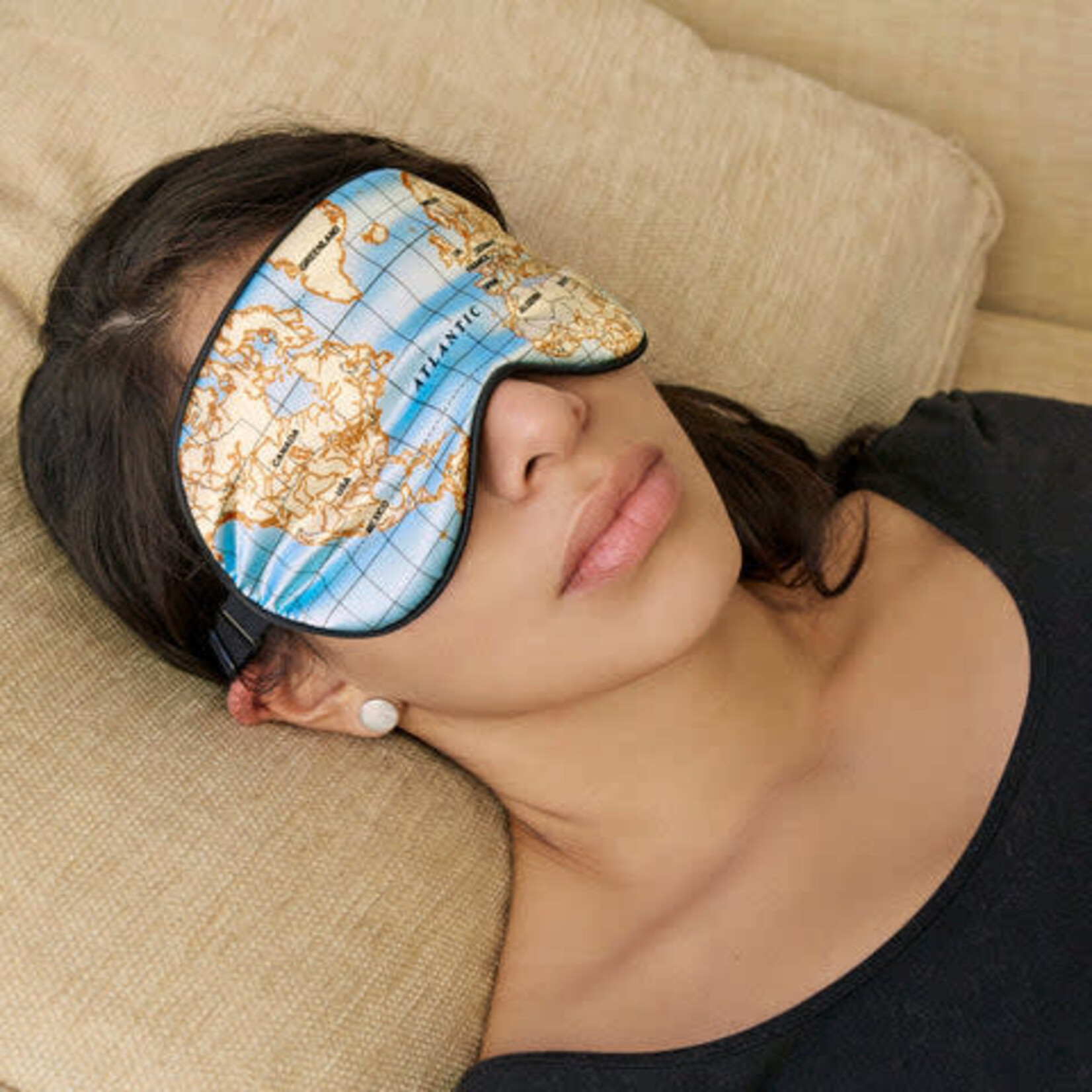 Kikkerland Maps Ultra-Soft Sleep Mask