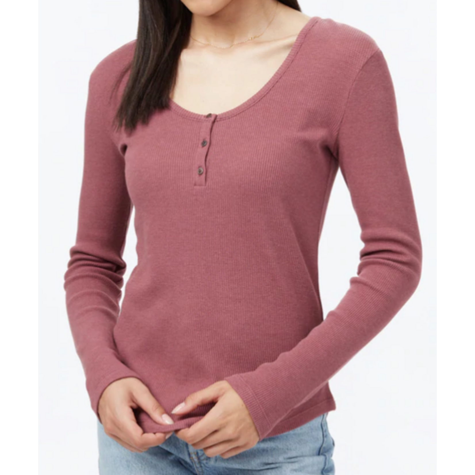 Tentree WOMEN'S TREE WAFFLE HENLEY