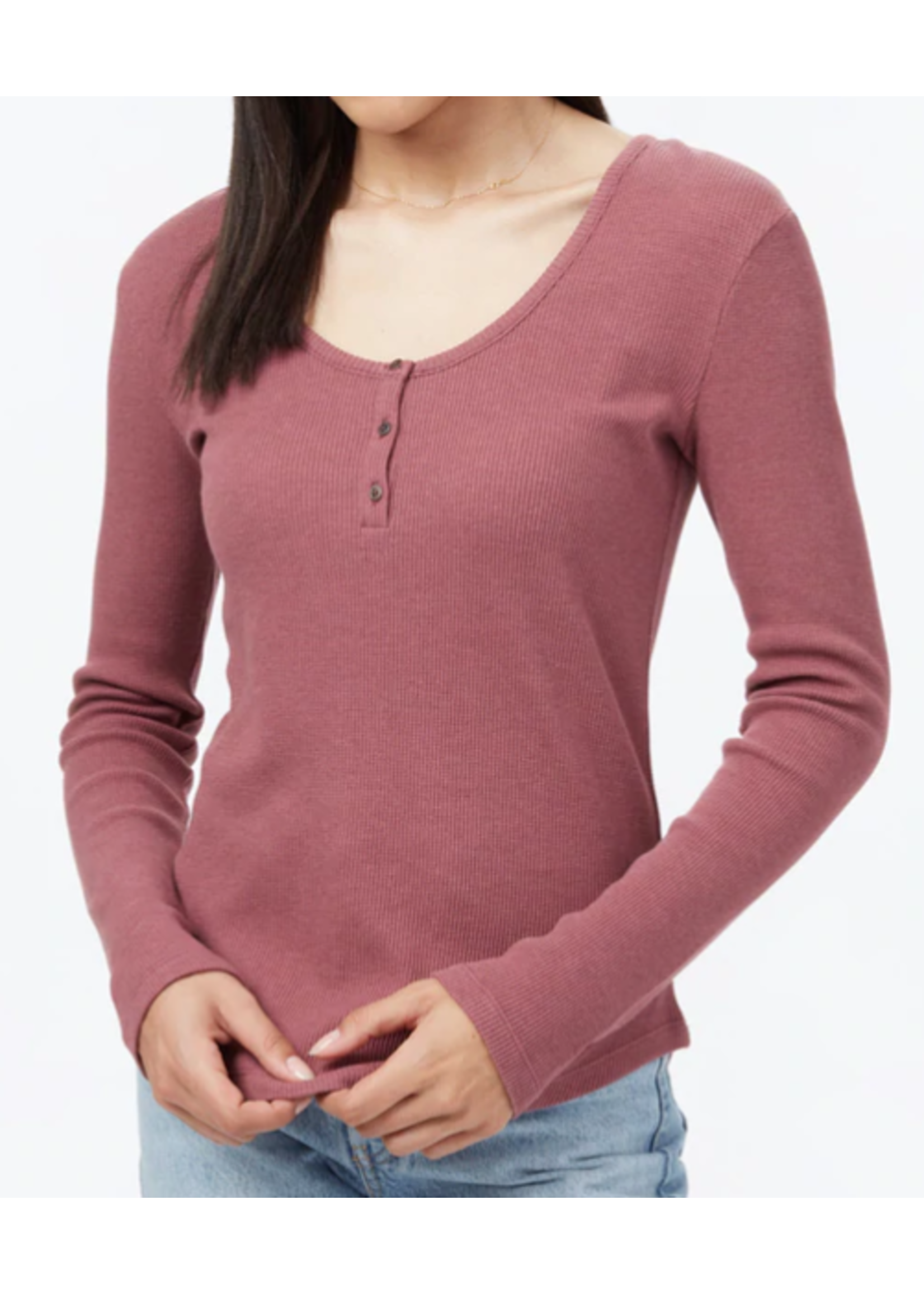 Tentree WOMEN'S TREE WAFFLE HENLEY
