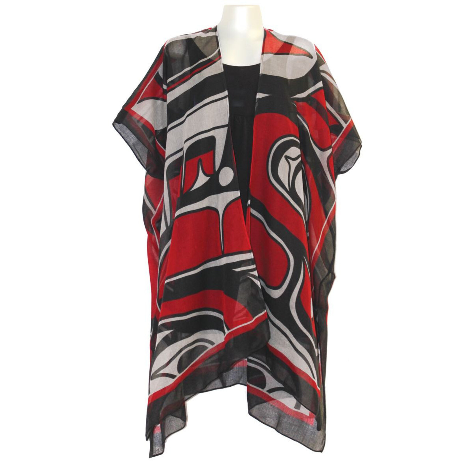Native Northwest SHEER FASHION WRAP - SGAAN (WHALE) by KWIAAHWAH JONES