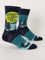 Blue Q Men's Dragons and Wizards and Shit Socks