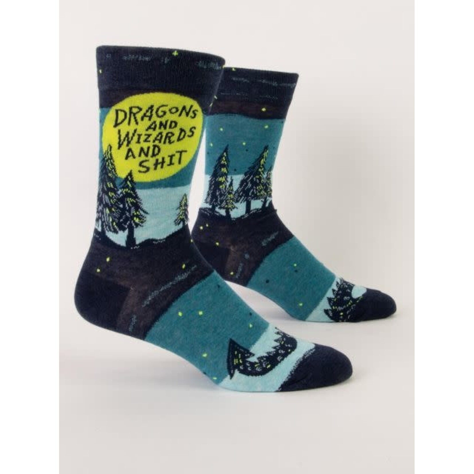 Blue Q Men's Dragons and Wizards and Shit Socks