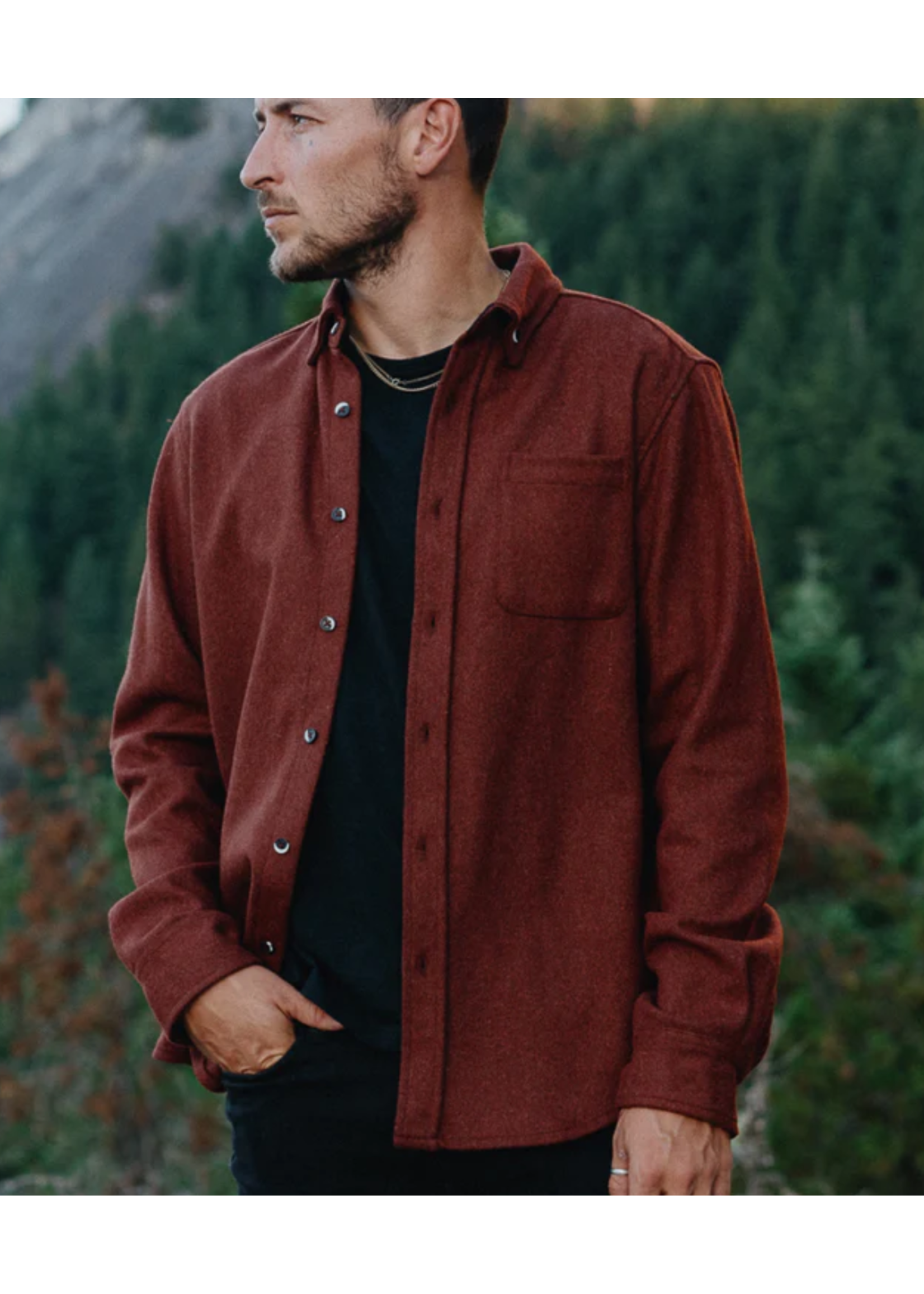 ANIAN THE MODERN MELTON WOOL MEN'S SWEATER-  BURGUNDY, OLIVE, CHARCOAL, or LIGHT GREY