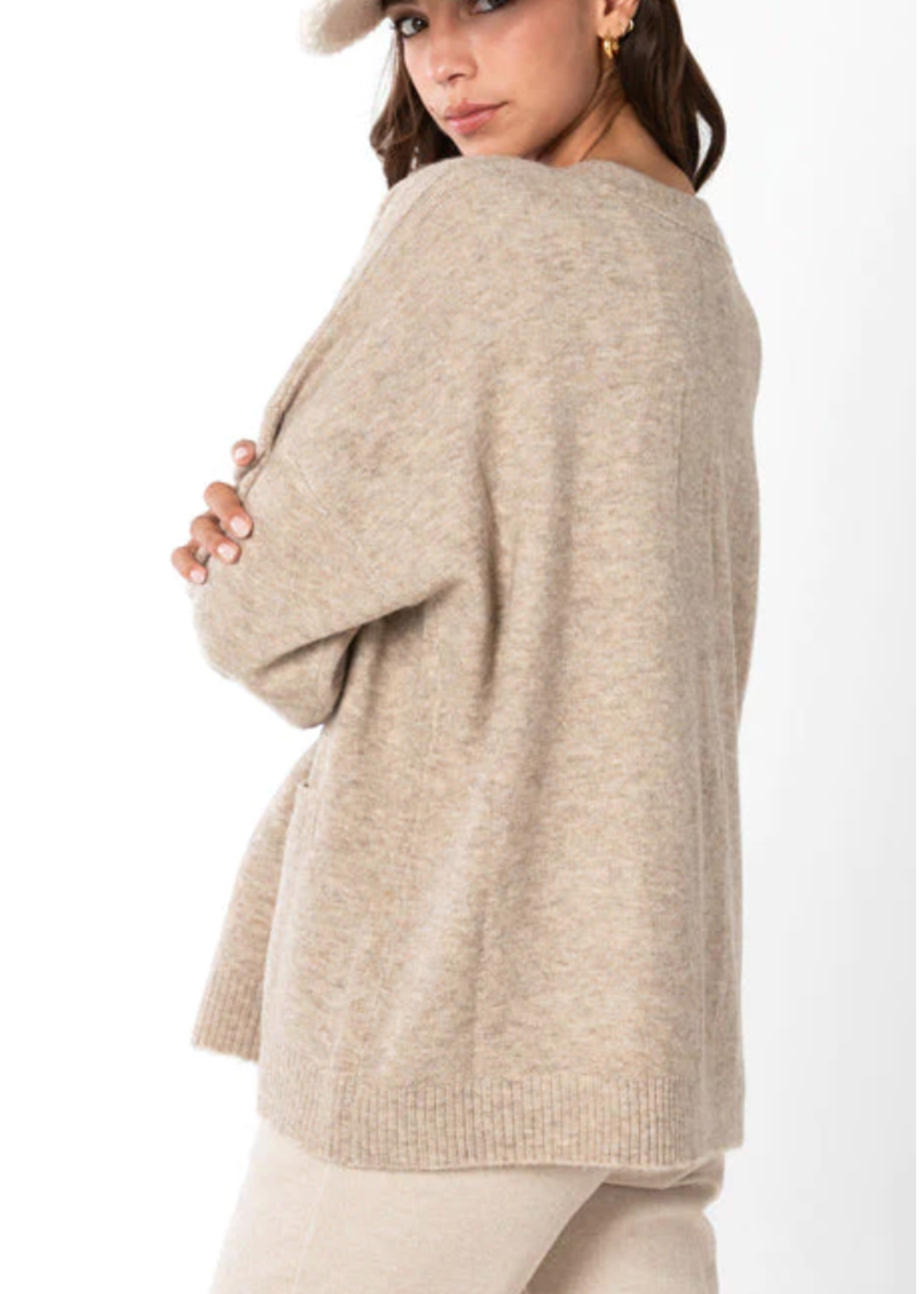 C'est Moi CESWT4201-KNIT RELAXED FIT CARDIGAN