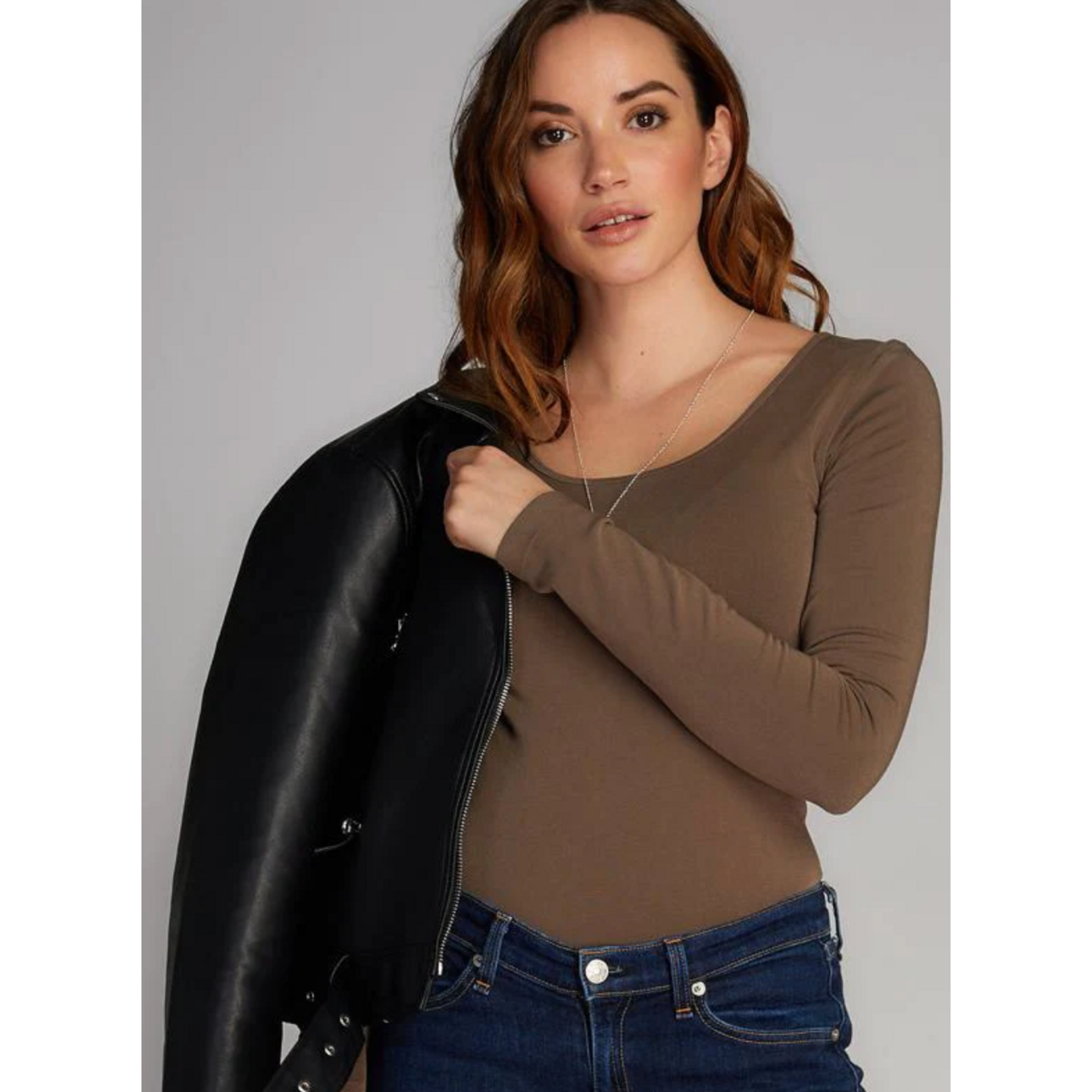 C'est Moi cebt1202-BAMBOO LONG SLEEVE SCOOP-ONE SIZE