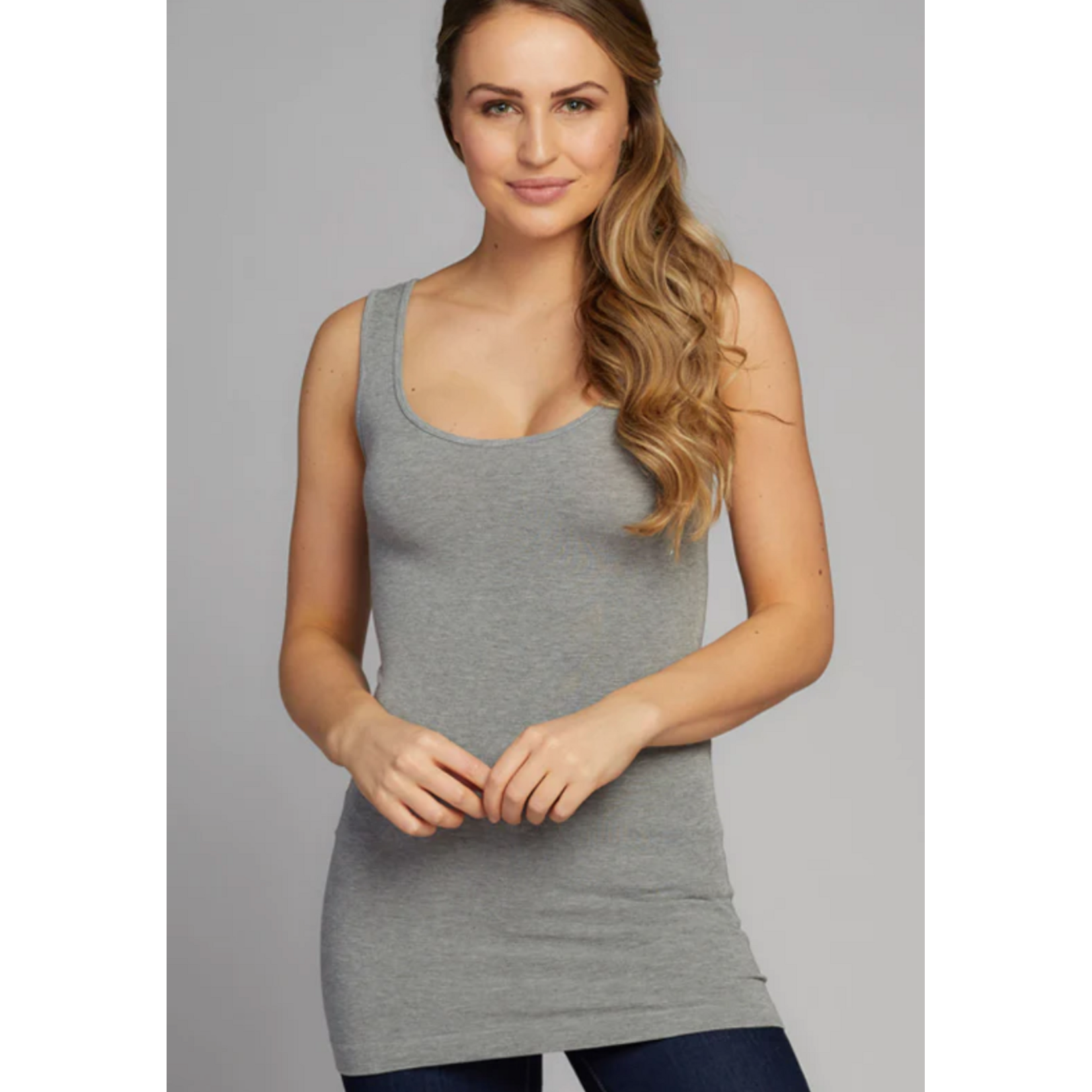 C'est Moi Bamboo Double Scoop Tank Top