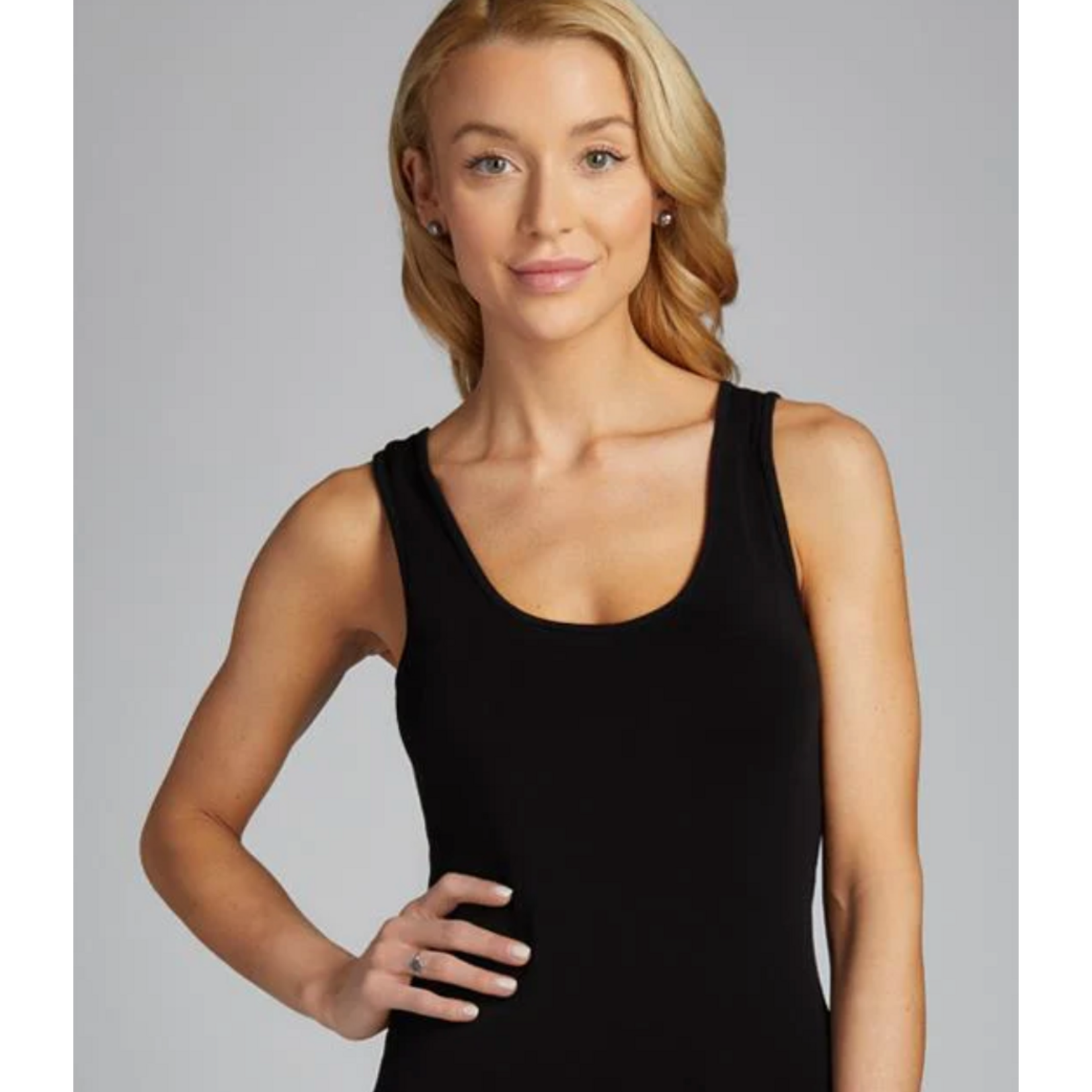 C'est Moi Bamboo Double Scoop Tank Top