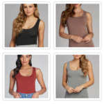 C'est Moi Bamboo Double Scoop Tank Top