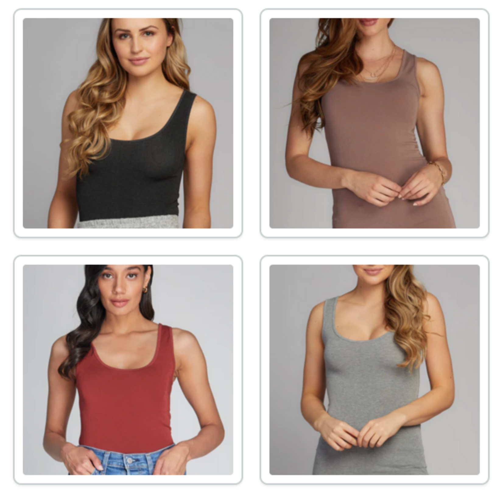 C'est Moi Bamboo Double Scoop Tank Top