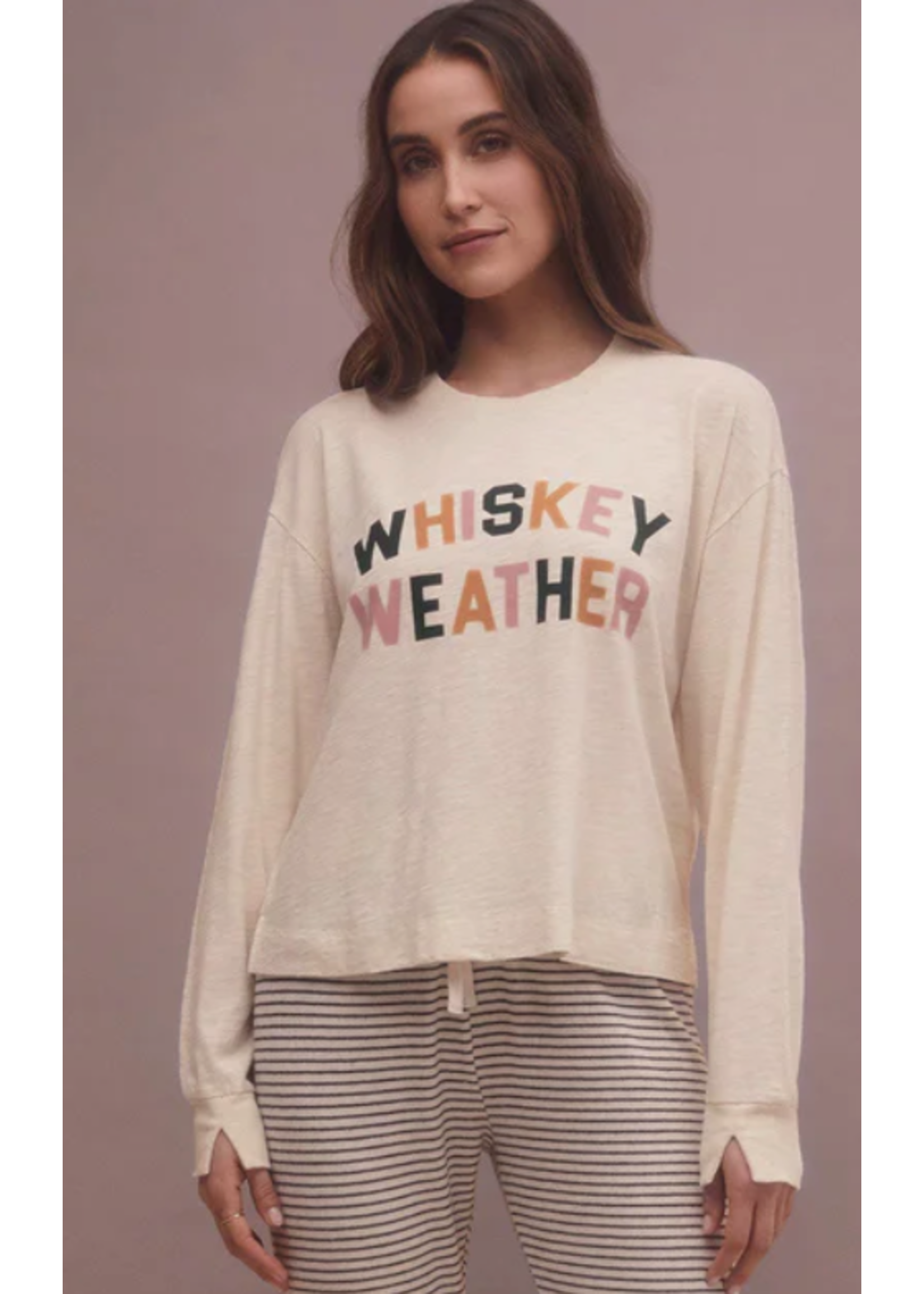 Z Supply ZLT233650-CHILL WHISKEY LS TEE