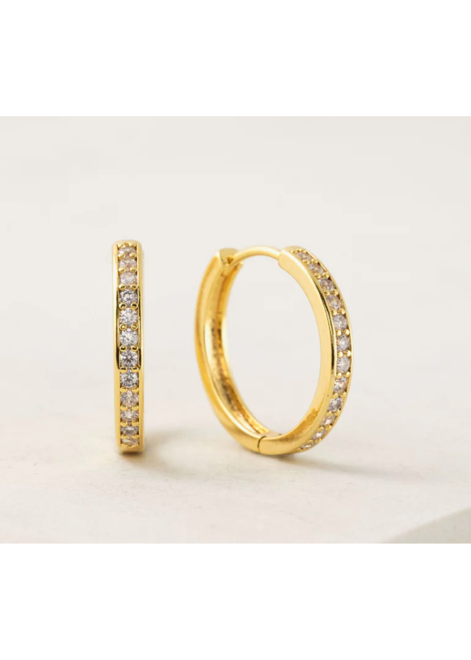 Lover's Tempo EVIE HUGGIE HOOP EARRINGS - 20mm, 18K GOLD, WATERPROOF