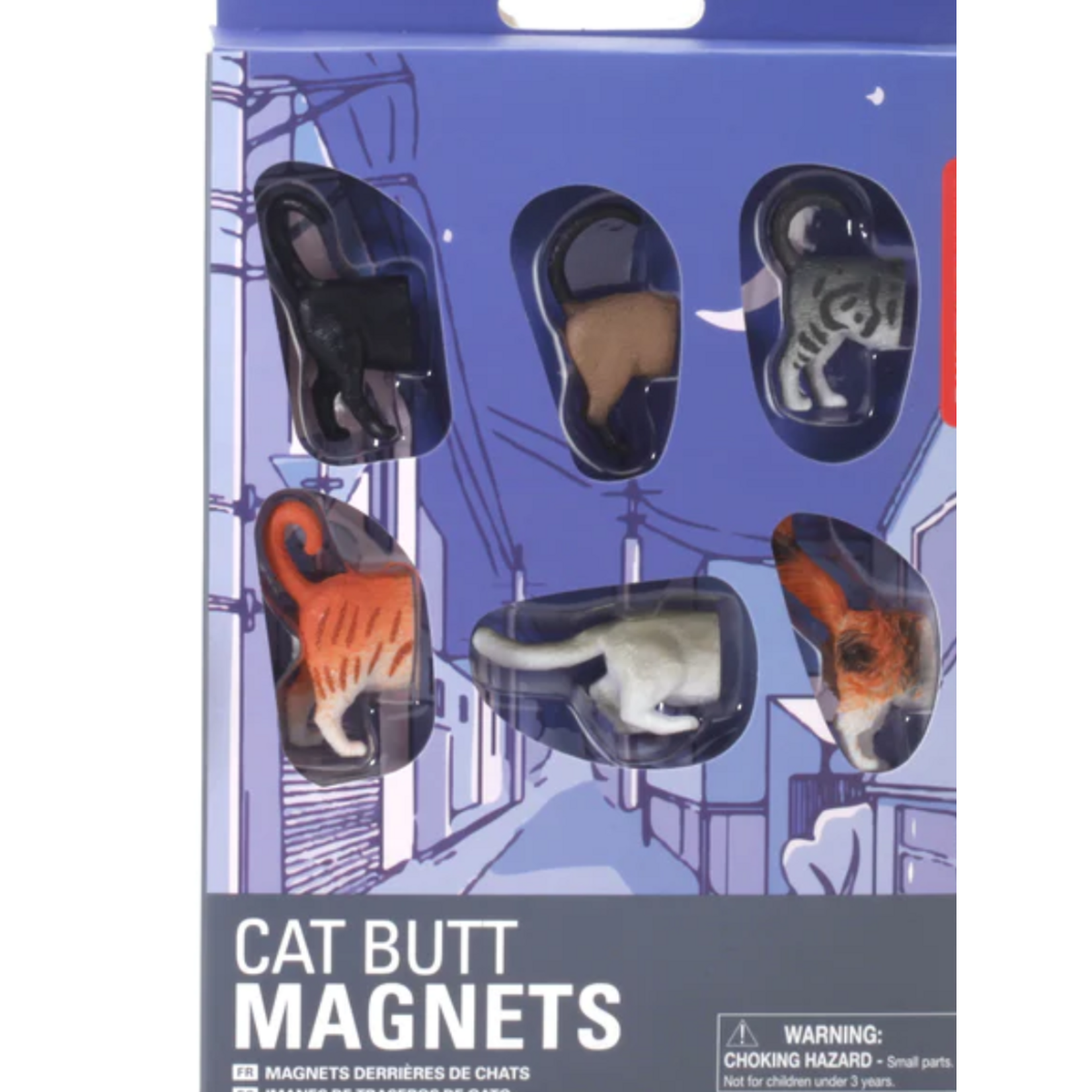 Kikkerland Cat Butt Magnets (Set of 6)